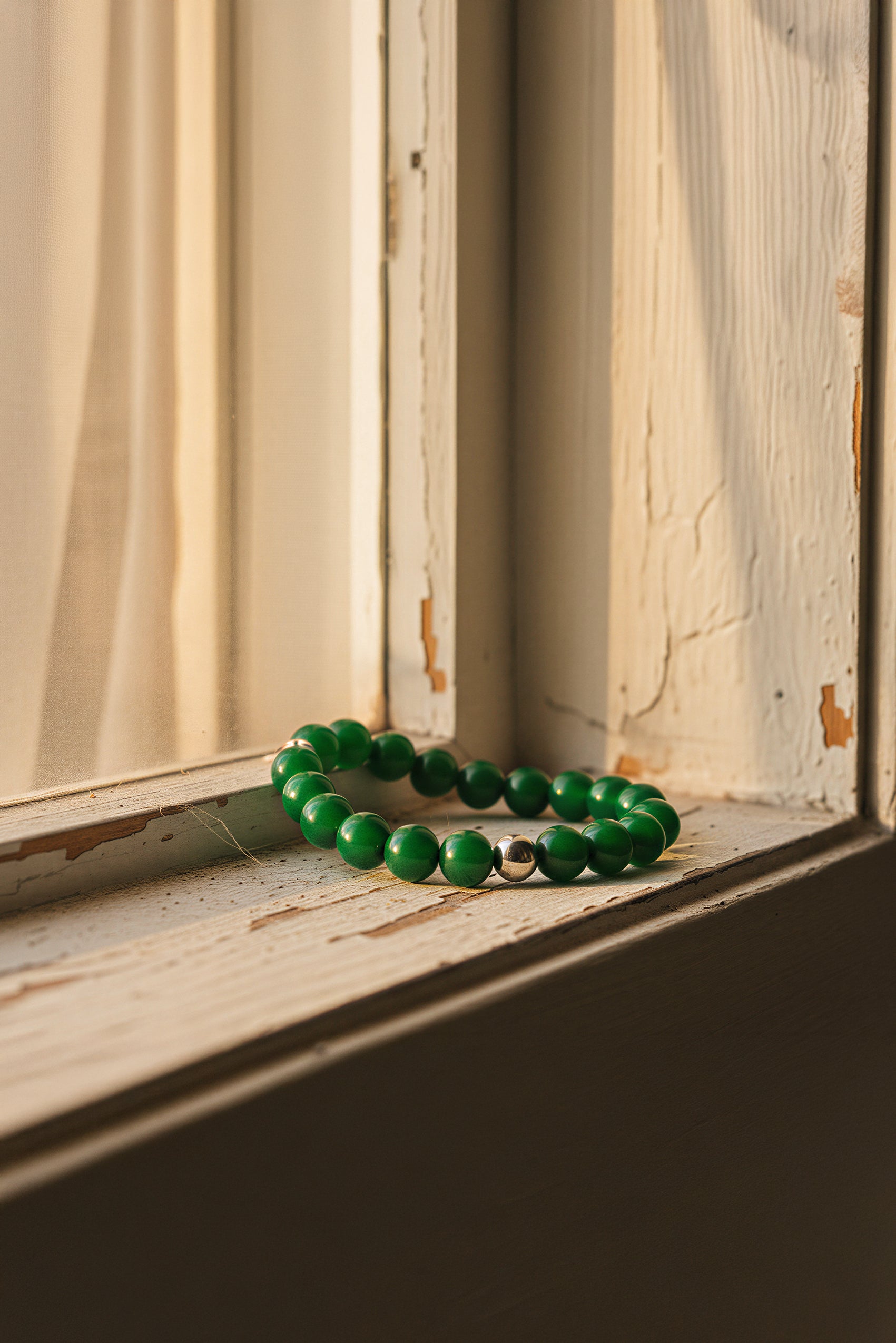 Perlenarmband, grün