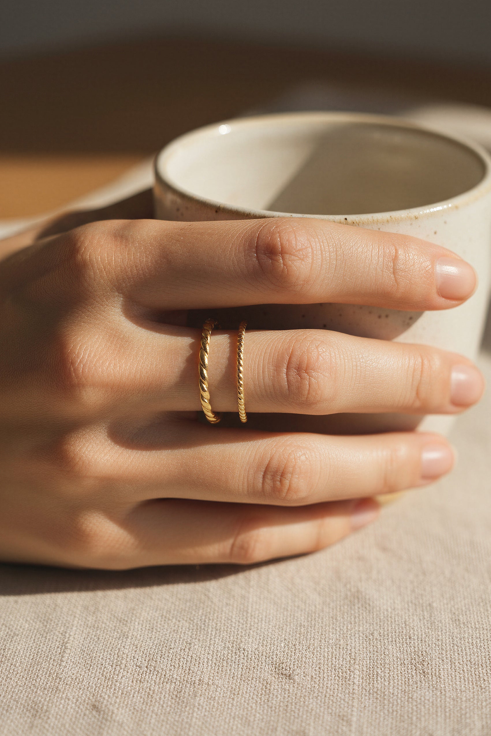 Doppelring, vergoldet