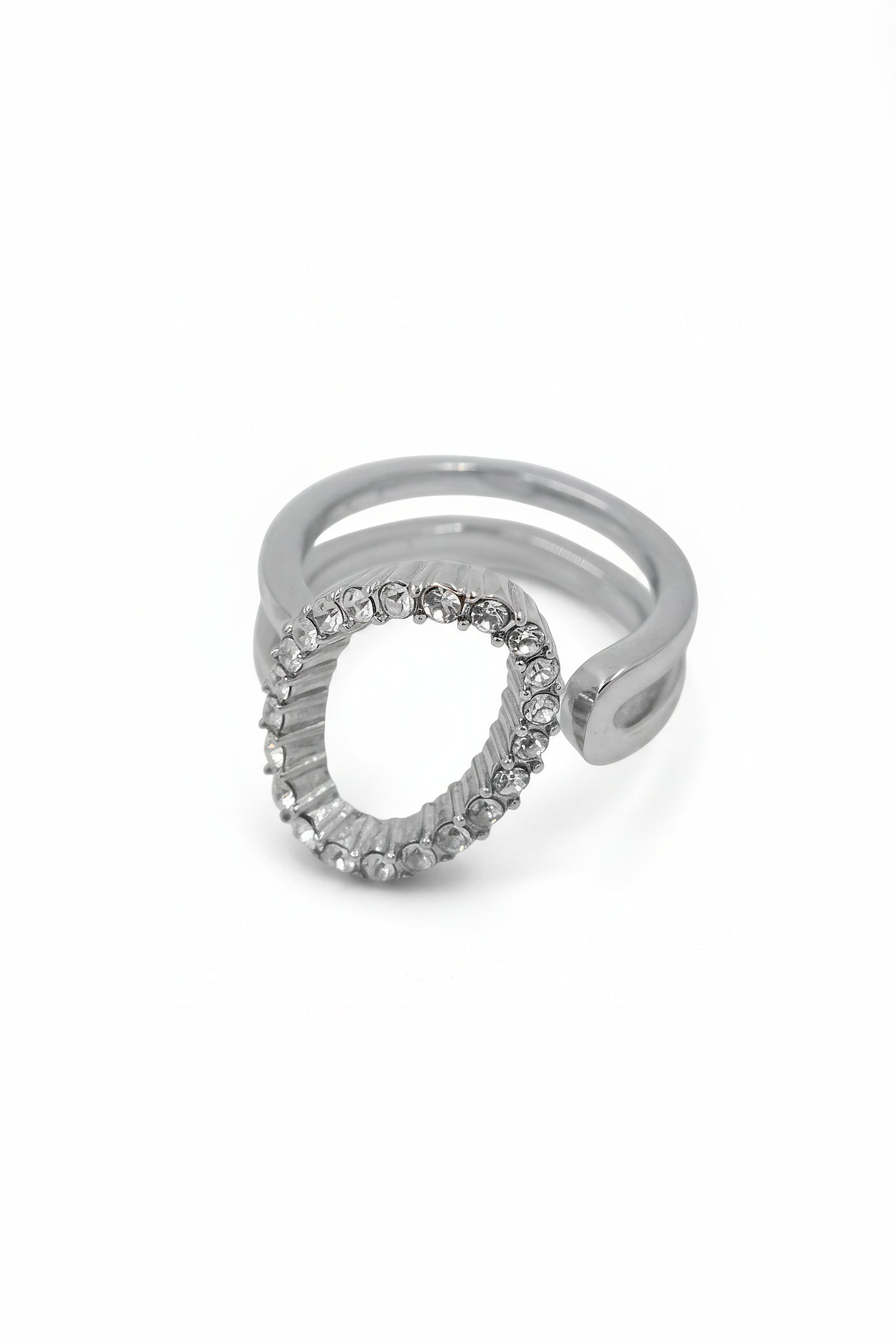 Offener Ring mit Zirkonia-Steinchen