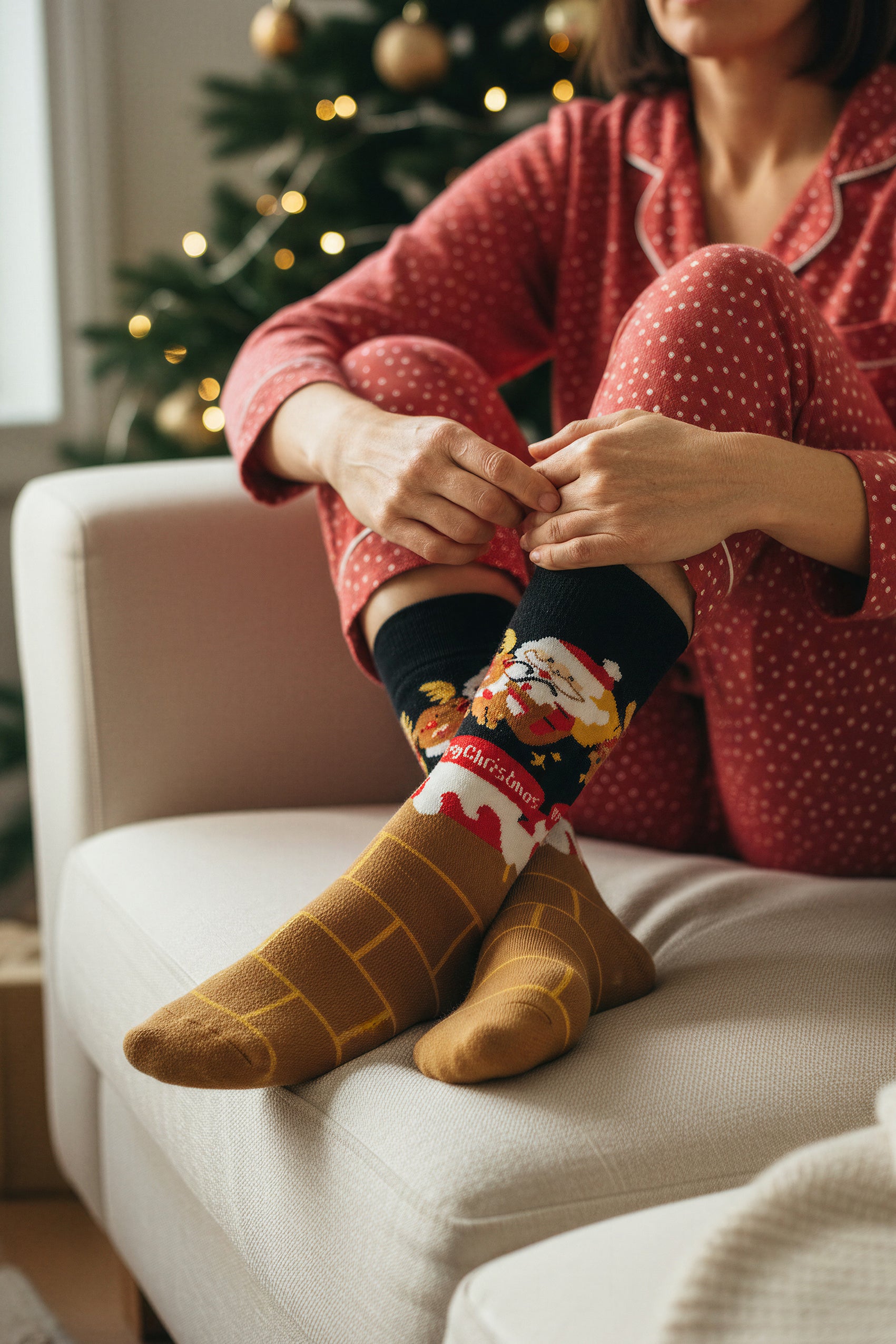 Socken mit Weihnachts-Motiv