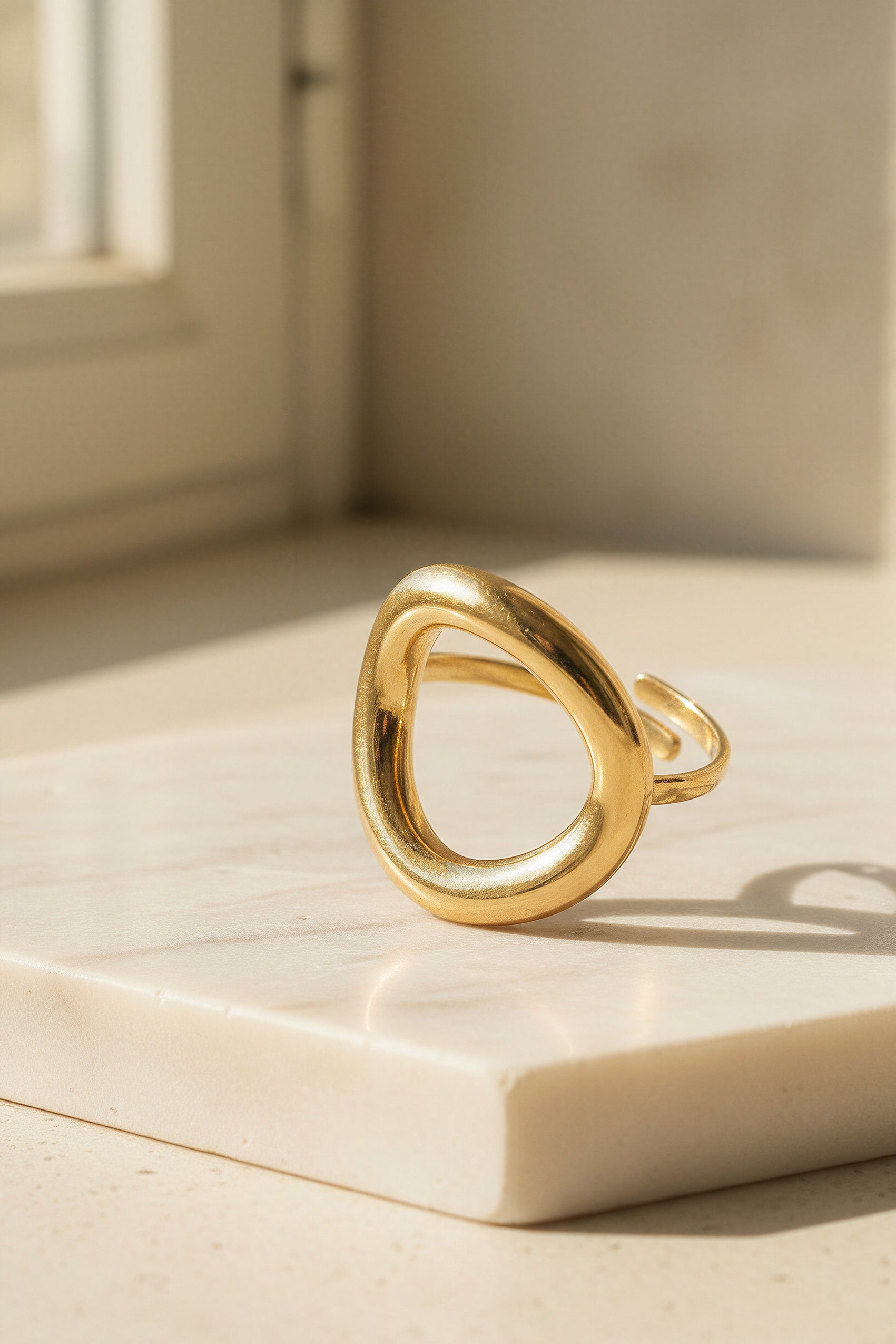 Offener Organic-Ring, vergoldet