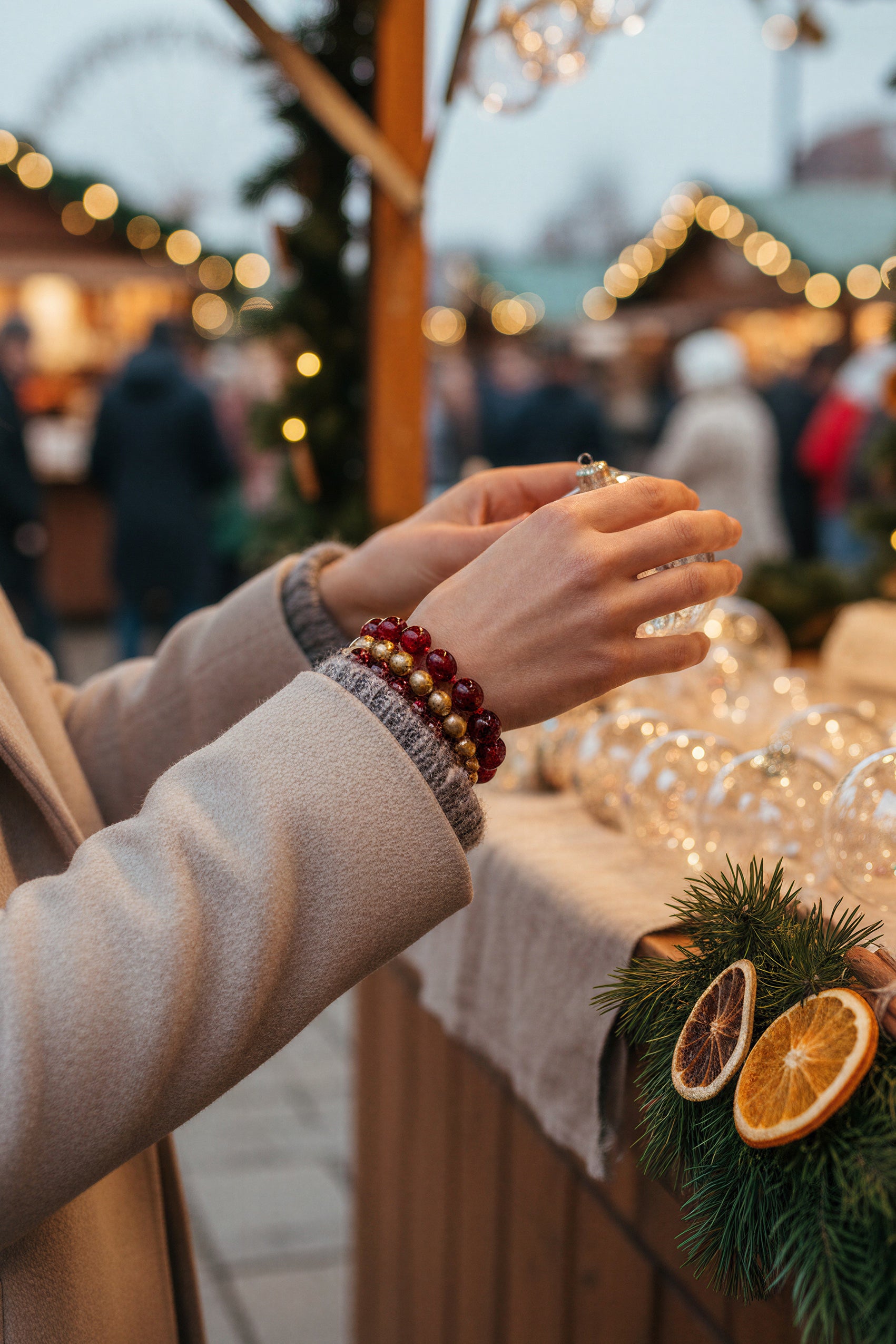 Armband-Set, weinrot marmoriert, 3-teilig