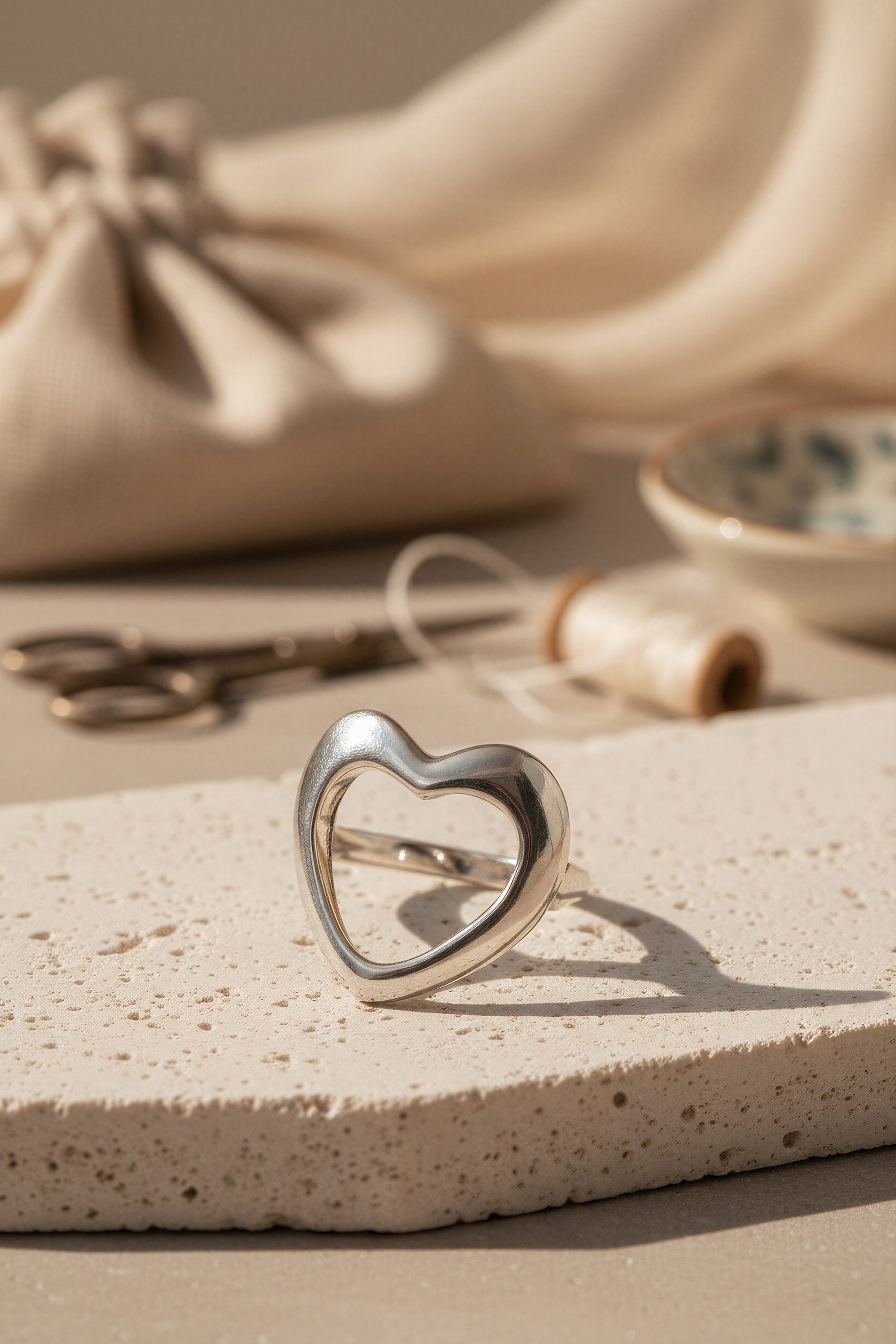 Offener Herz-Ring, silber