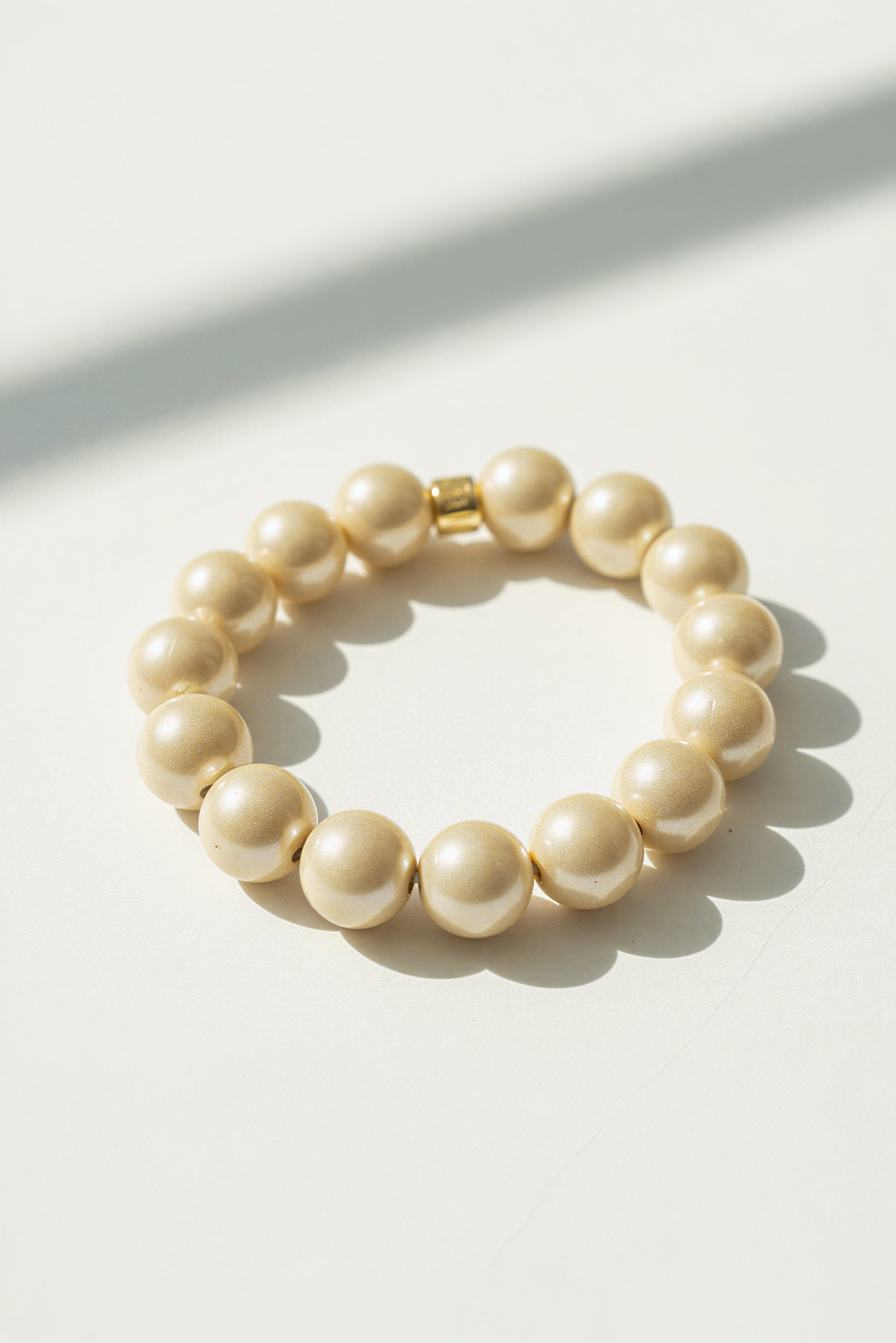 Perlenarmband, champagner