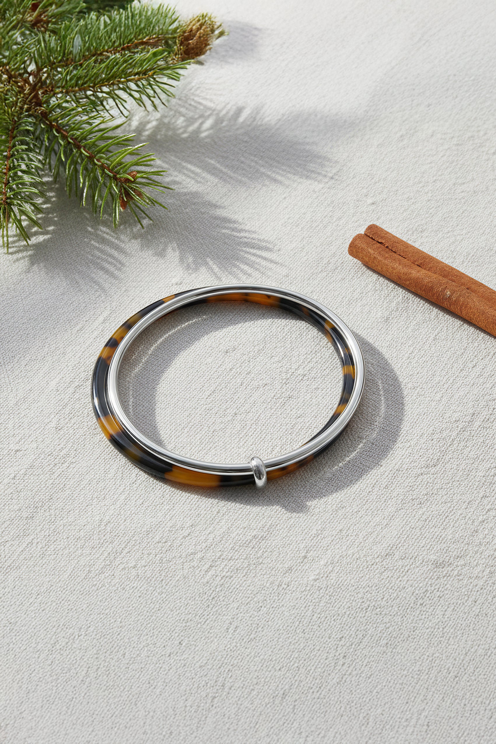 Armreif in Schildpattoptik Silber