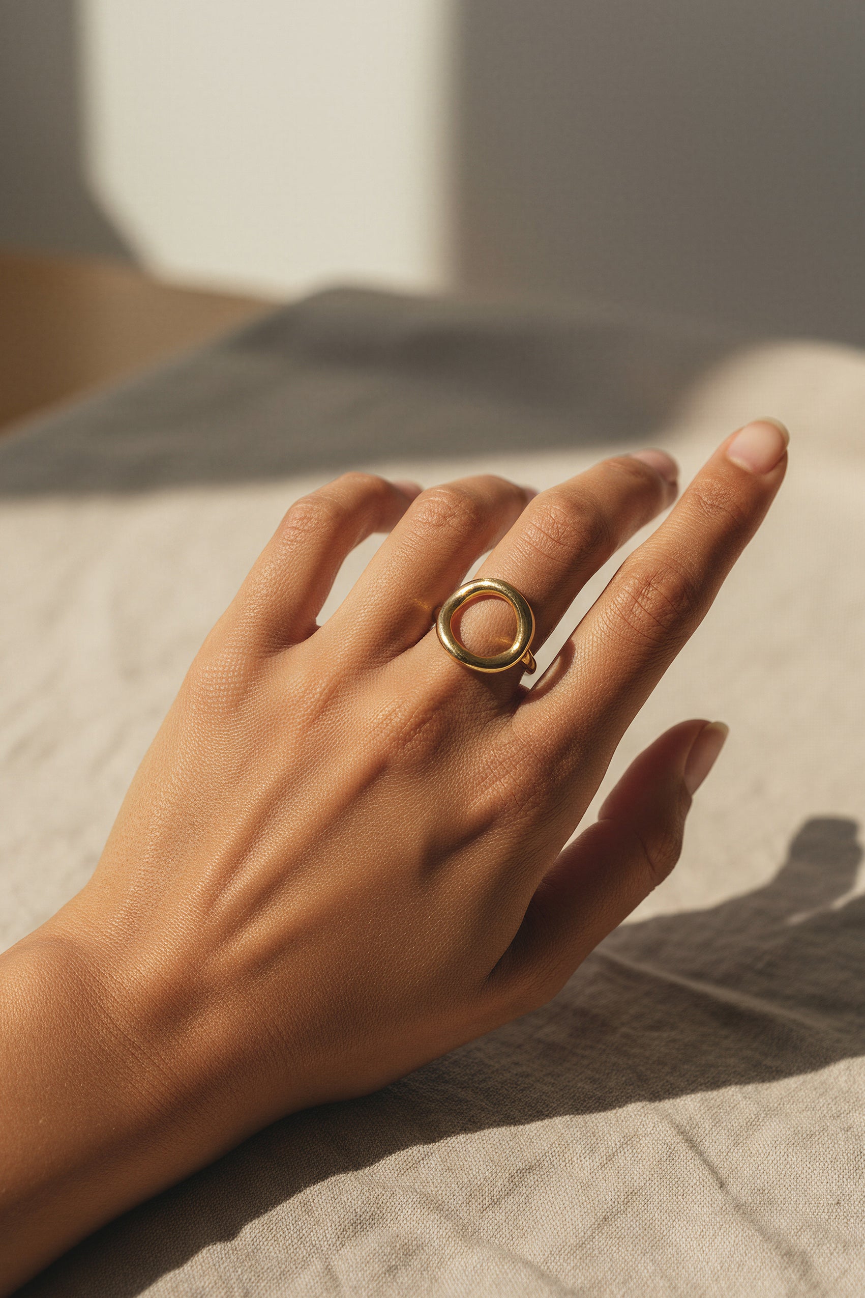 Offener Organic-Ring, vergoldet