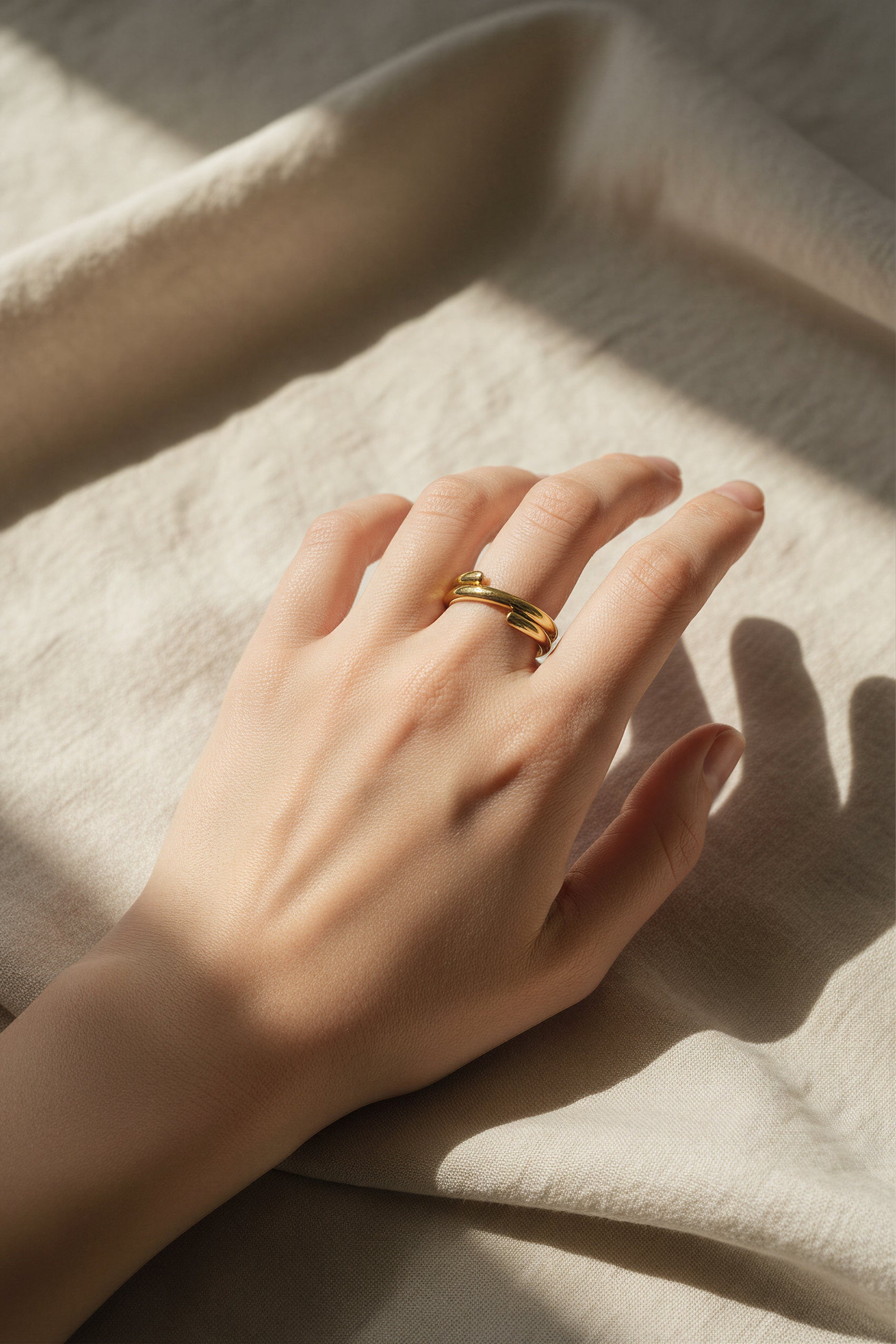 Offener Ring, vergoldet