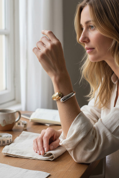 Armreif, gold und silber