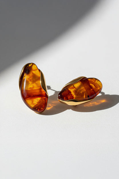 Ohrstecker, vergoldet mit Resin