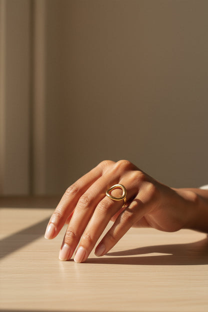 Offener Organic-Ring, vergoldet