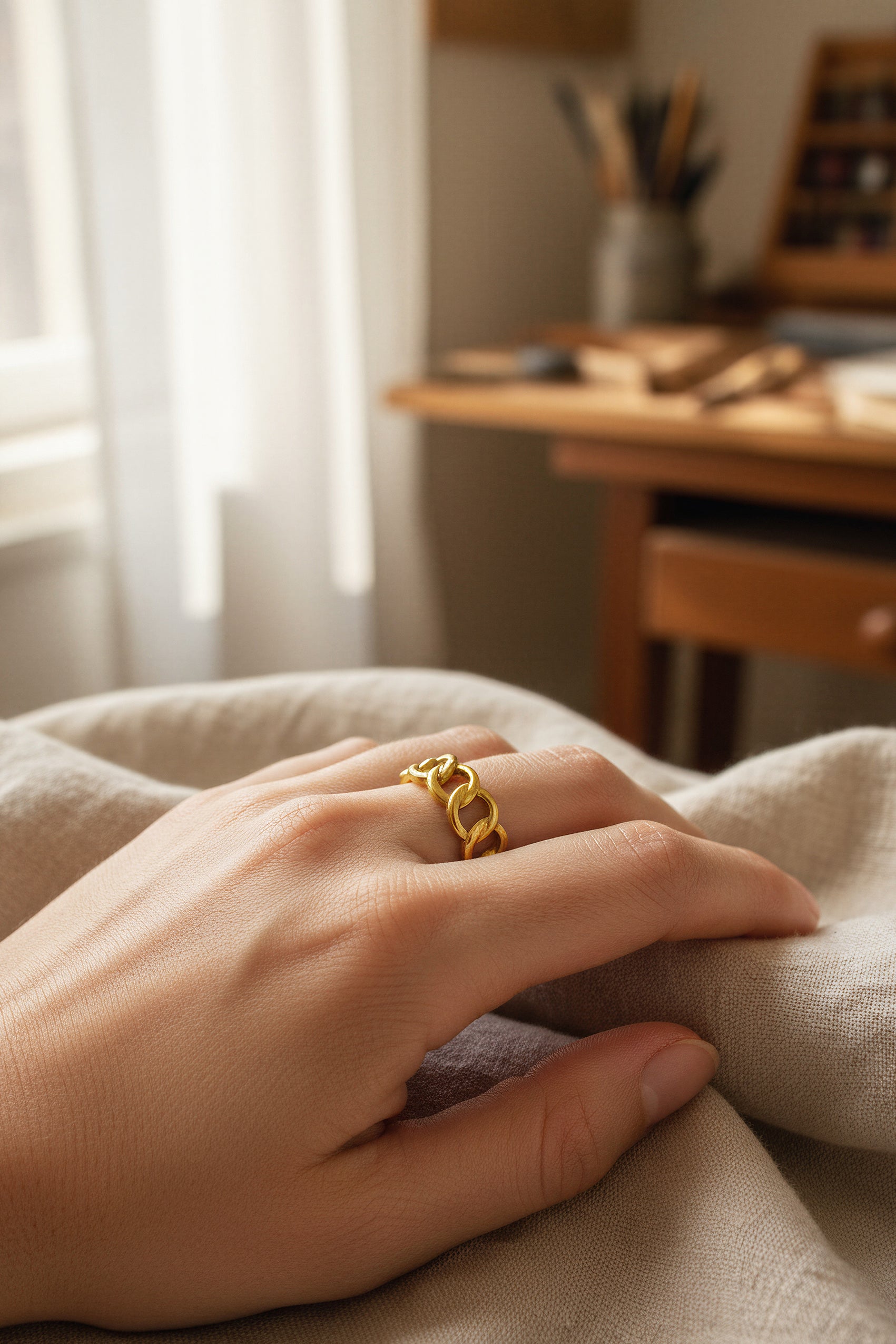 Kettenglied-Ring aus Edelstahl