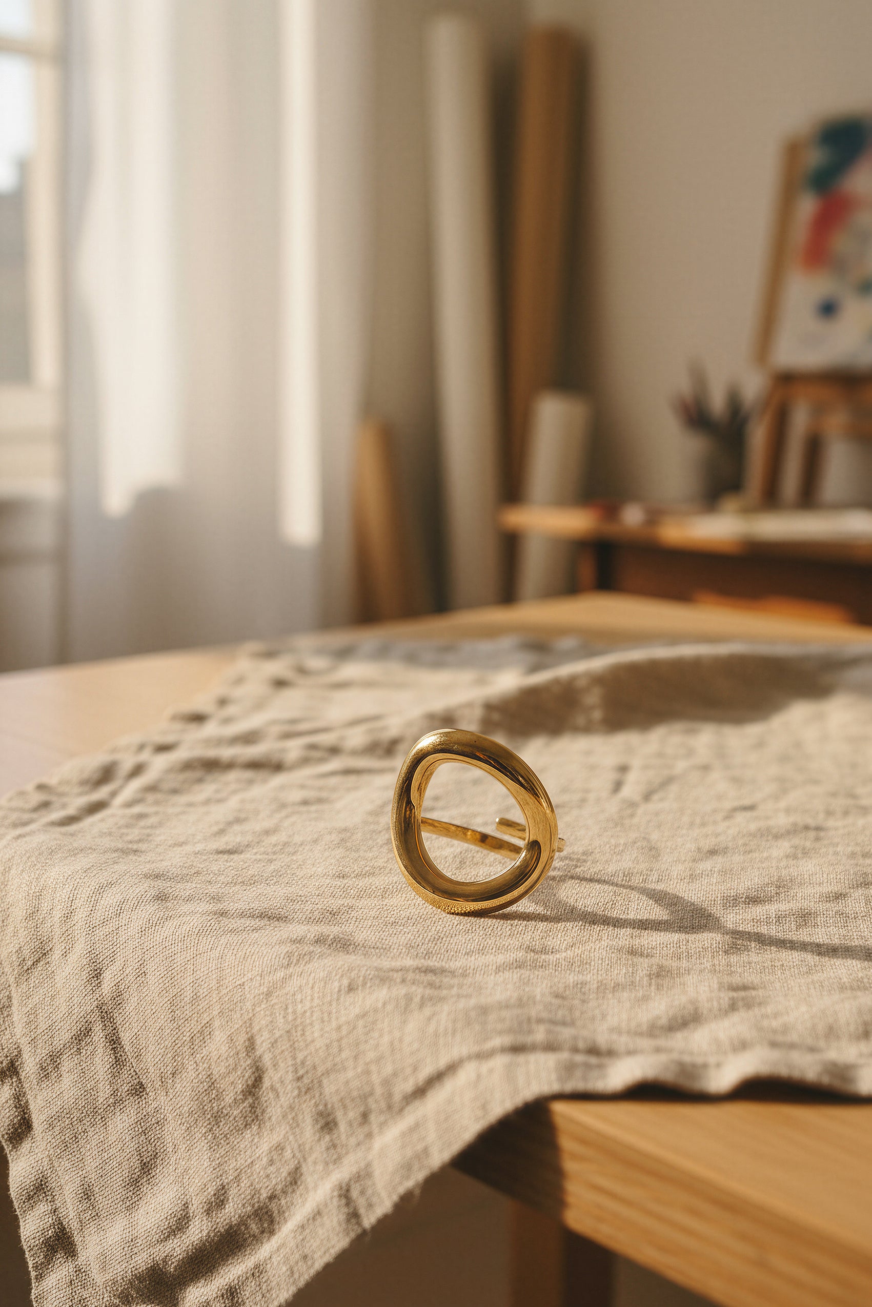 Offener Organic-Ring, vergoldet