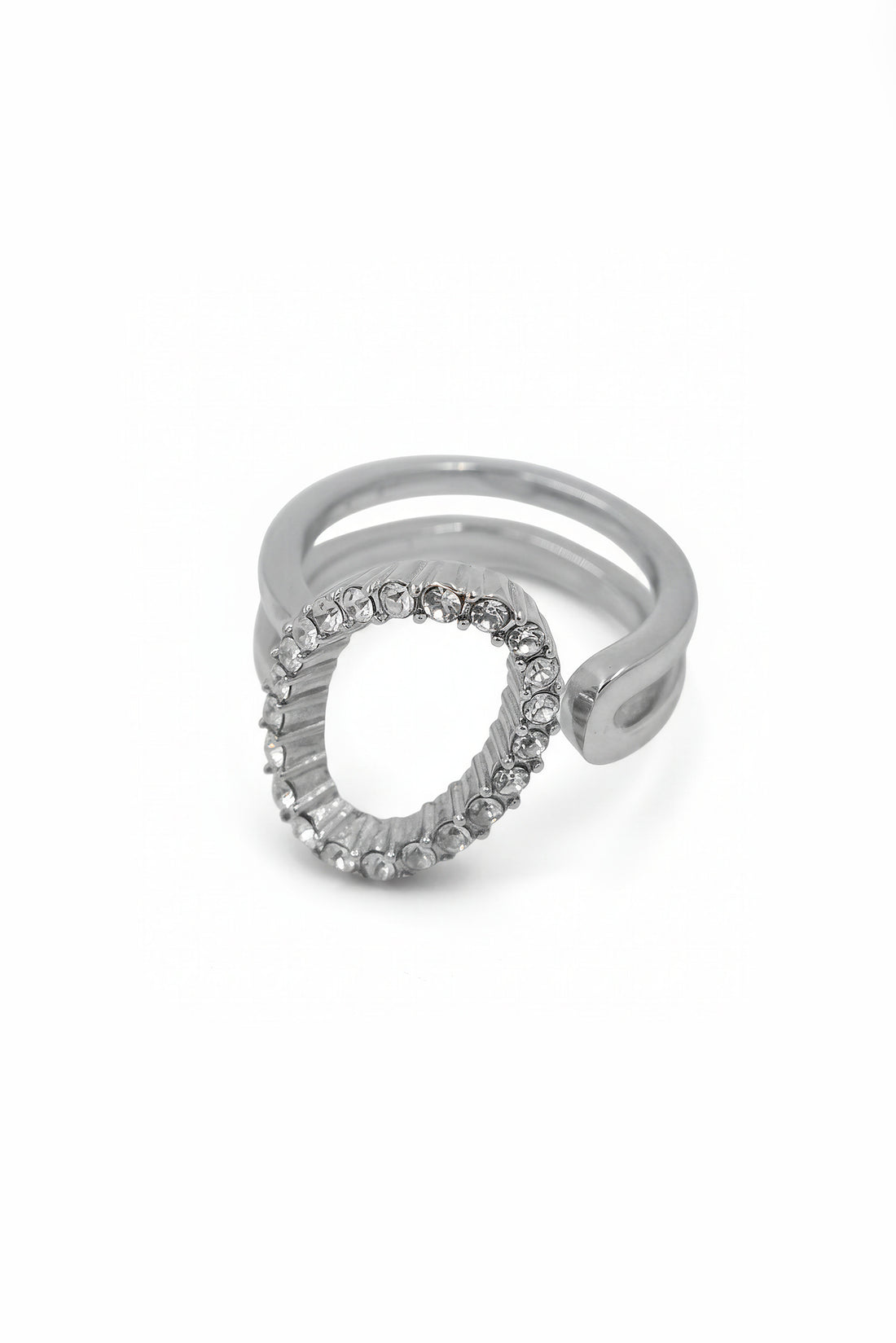 Offener Ring mit Zirkonia-Steinchen