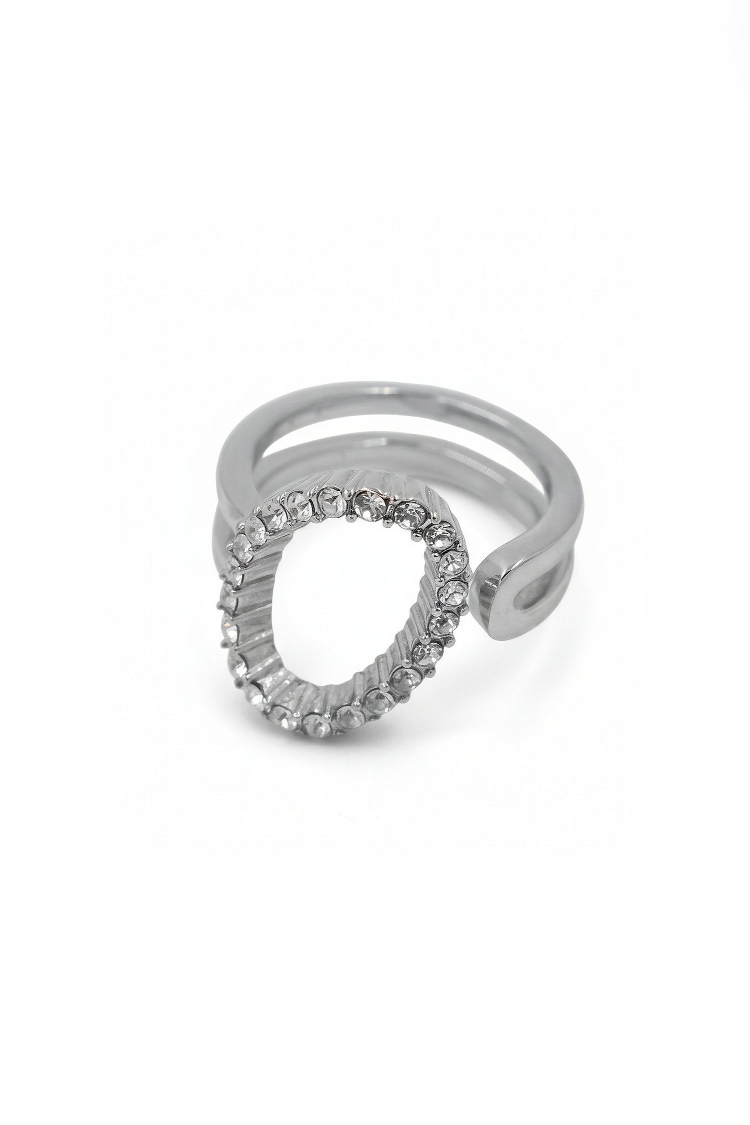 Offener Ring mit Zirkonia-Steinchen