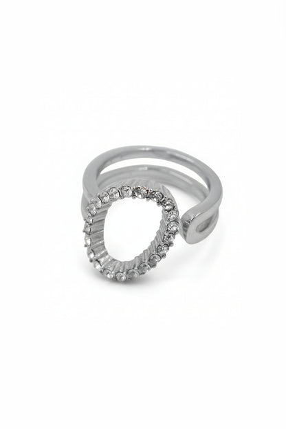 Offener Ring mit Zirkonia-Steinchen