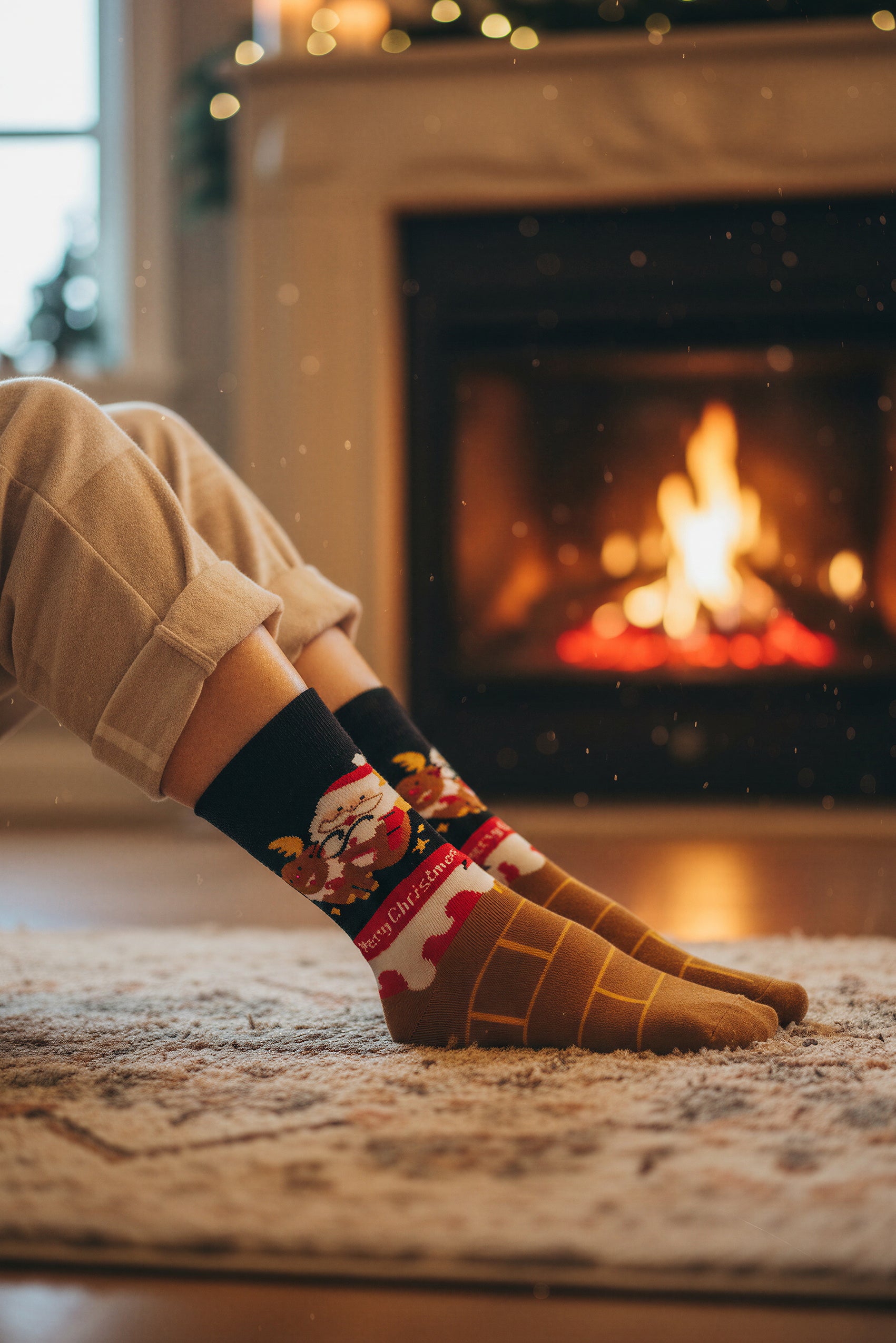 Socken mit Weihnachts-Motiv