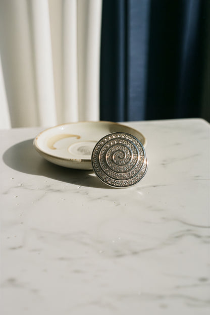 Brosche Kreis Silber mit Strass