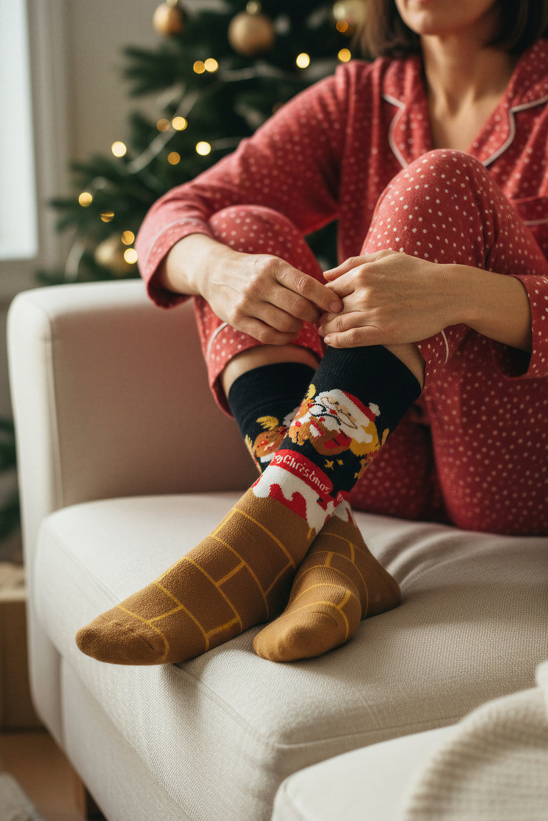 Socken mit Weihnachts-Motiv