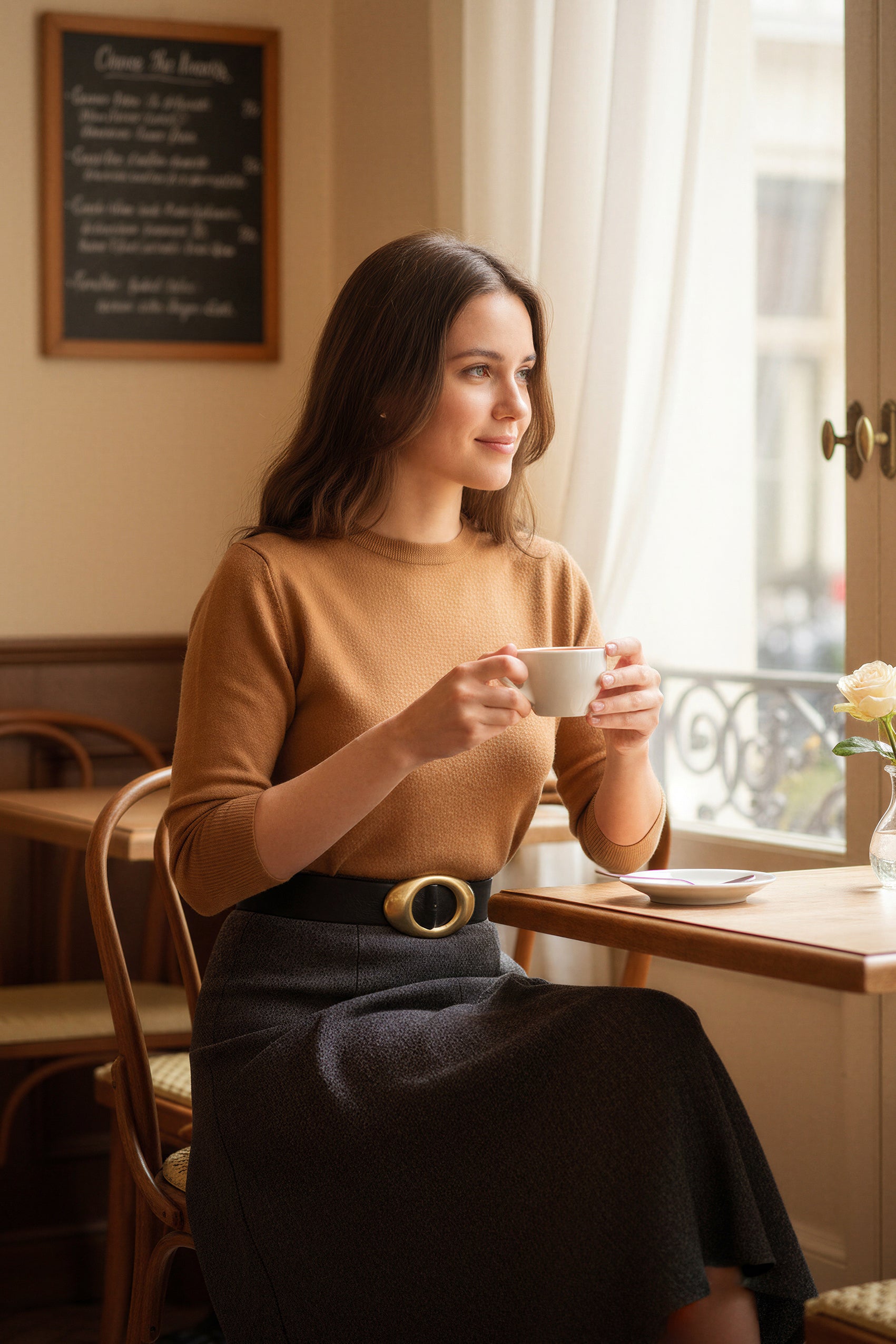Stretchgürtel mit ovaler goldener Schnalle