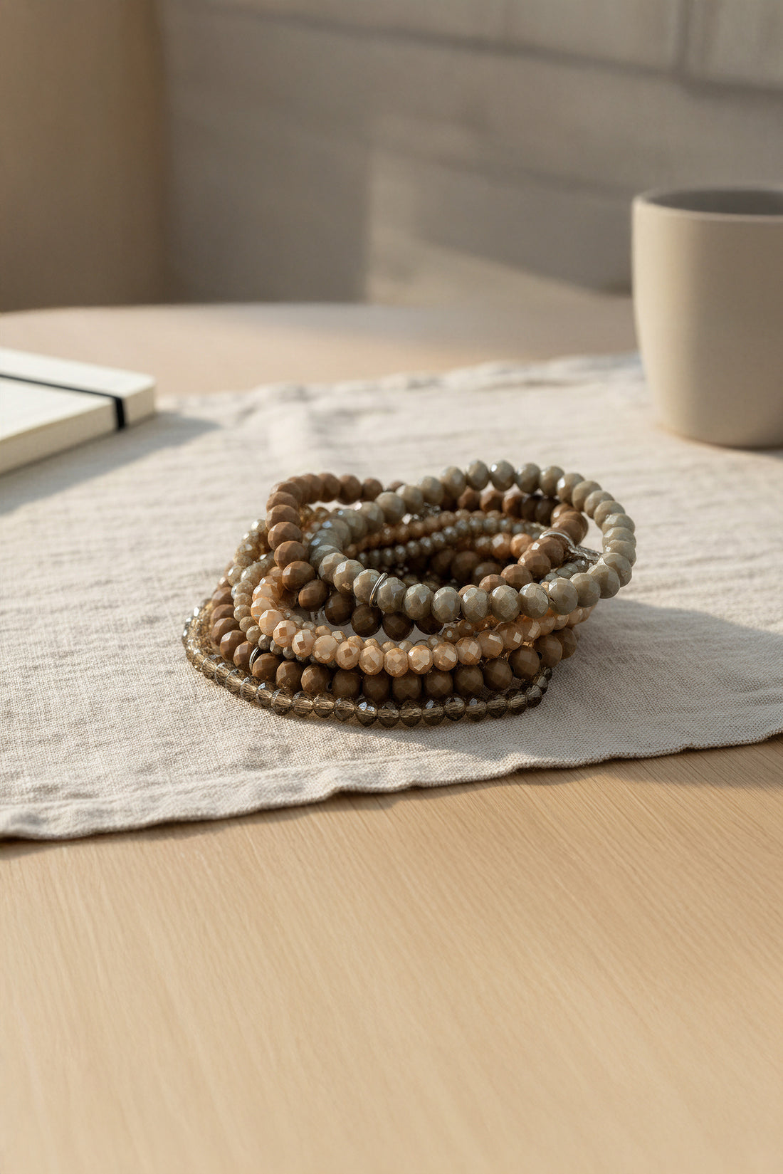 Armband-Set, warme Brauntöne aus 9 Teilen