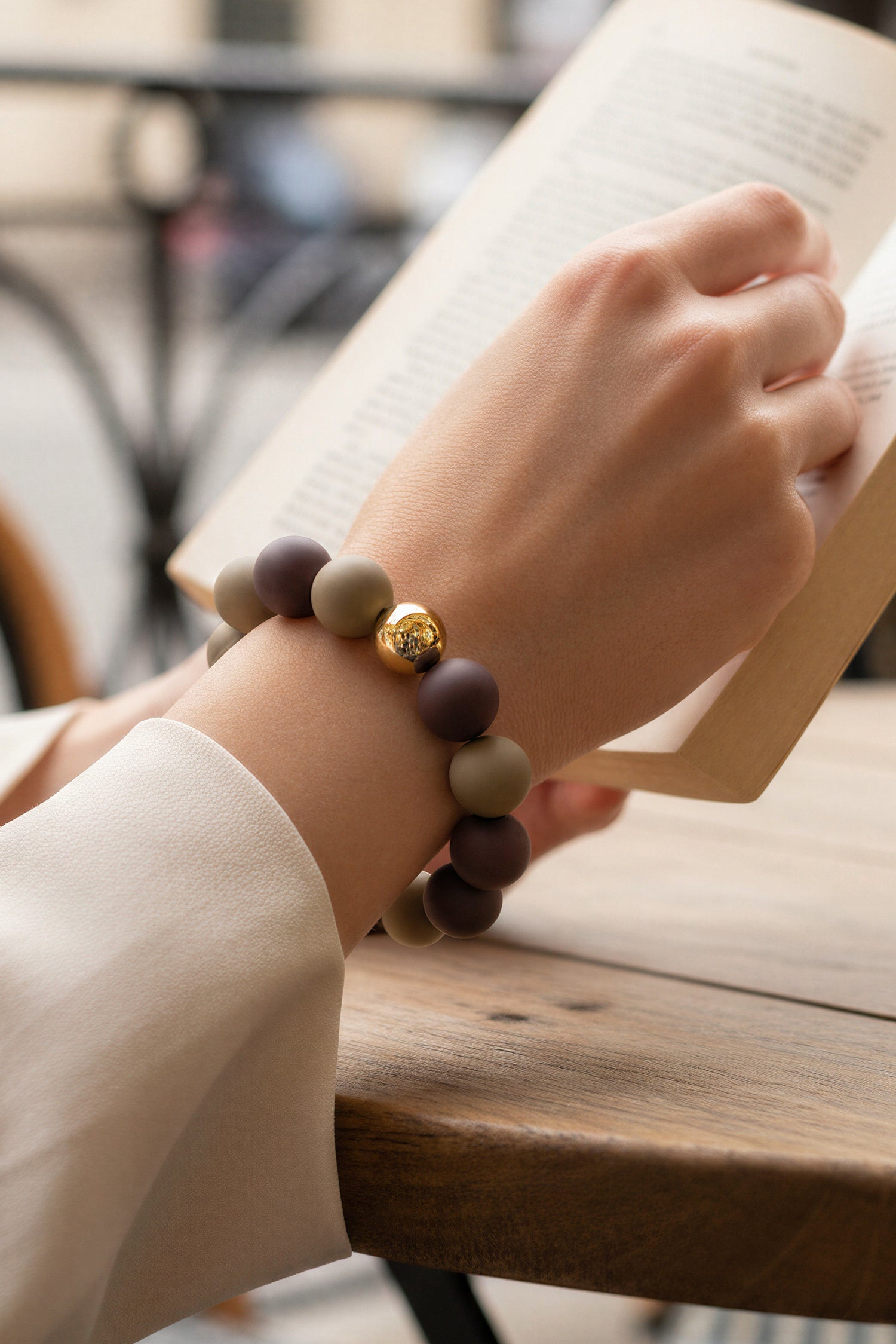 Perlenarmband, zweifarbig