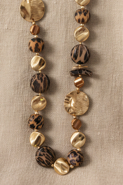 Lange Statement-Kette im Animal-Look, vergoldet