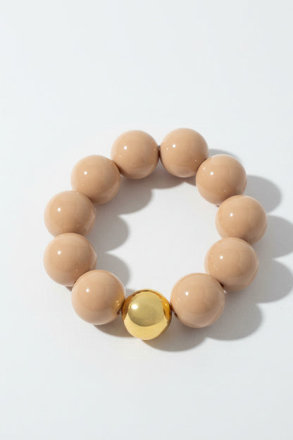 Perlenarmband in Beige
