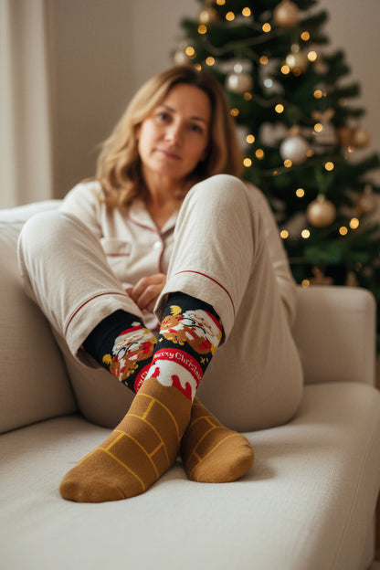 Socken mit Weihnachts-Motiv