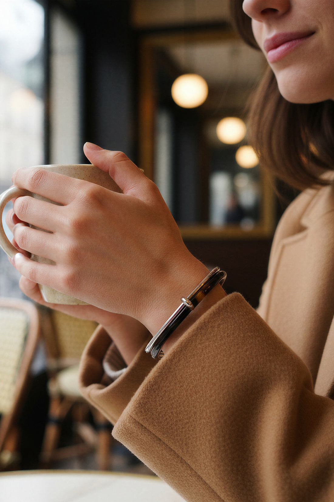 Armreif in Schildpattoptik Silber