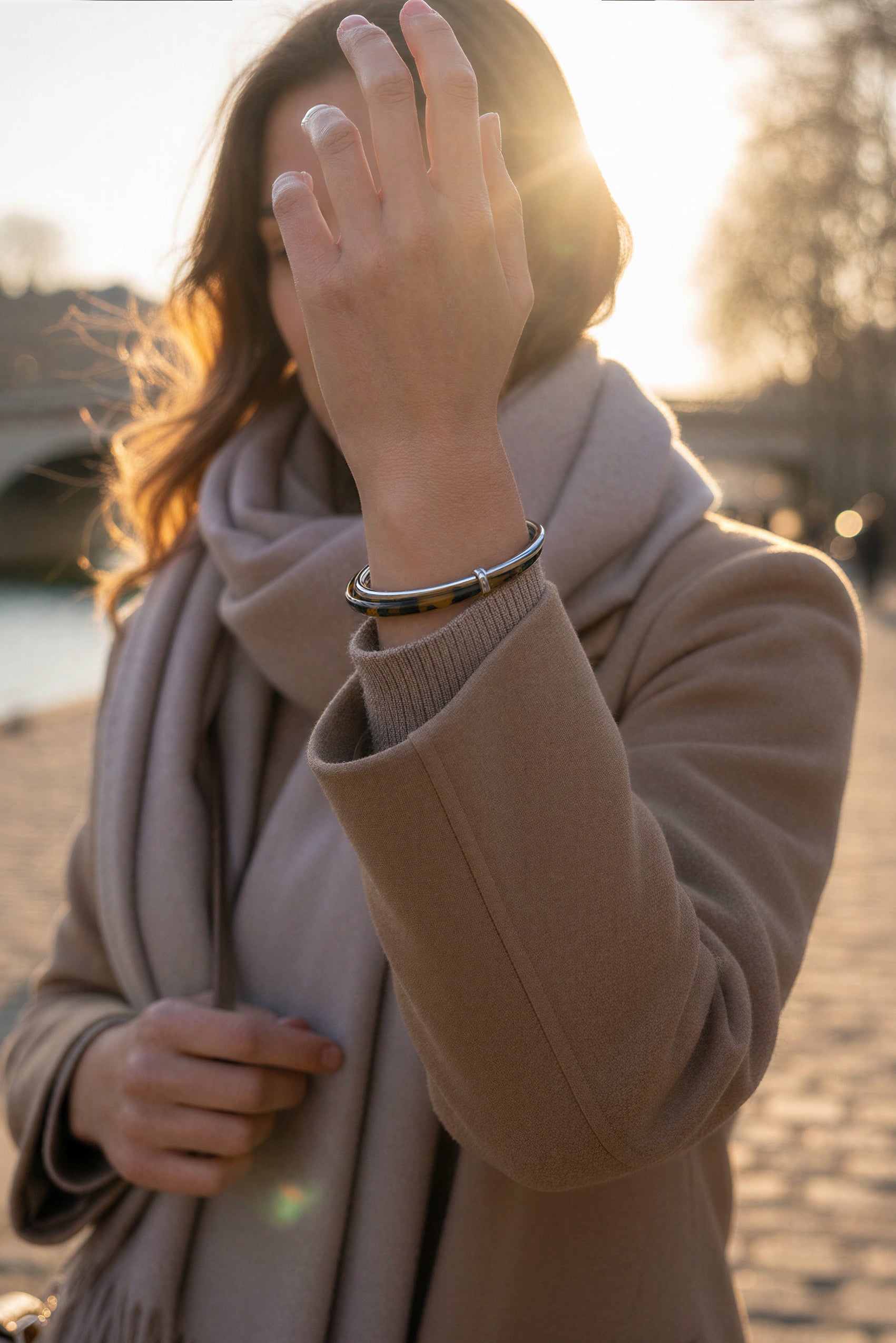 Armreif in Schildpattoptik Silber