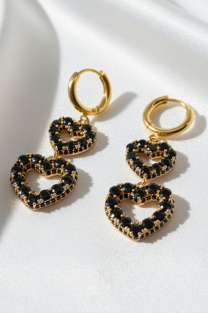 Creolen mit doppeltem Herzanhänger