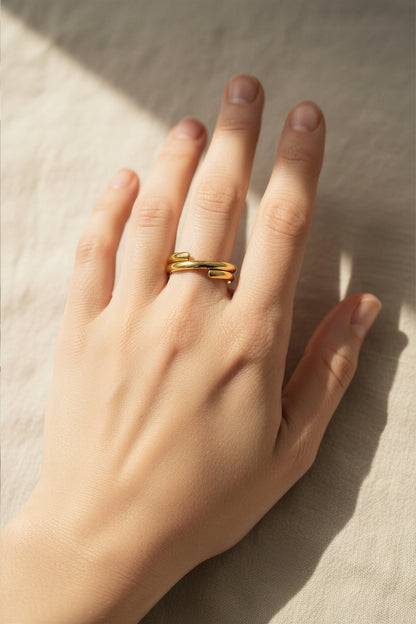 Offener Ring, vergoldet