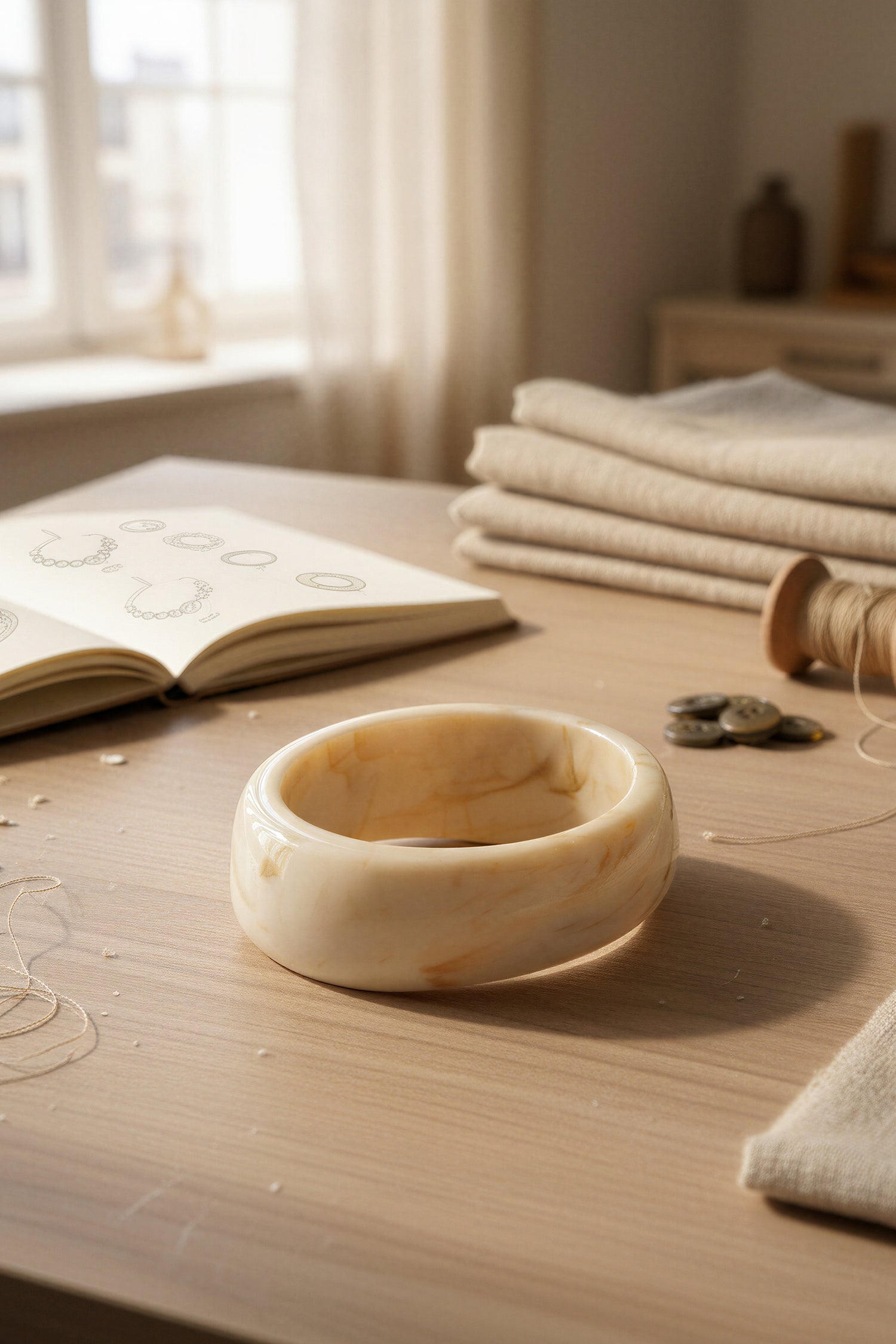 Armreif, creme marmoriert