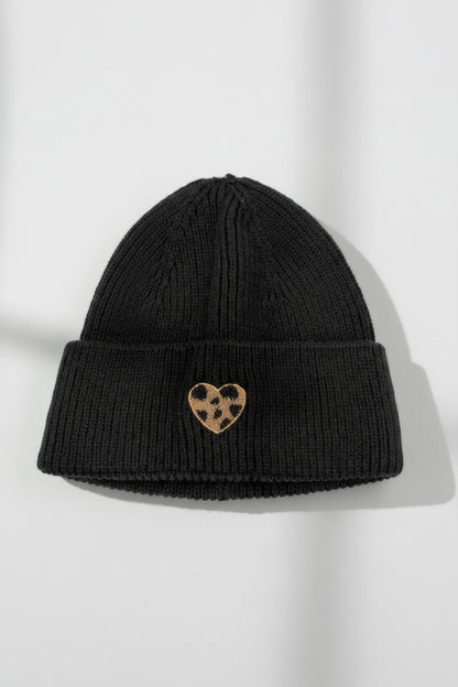 Mütze mit Leo-Herz, schwarz