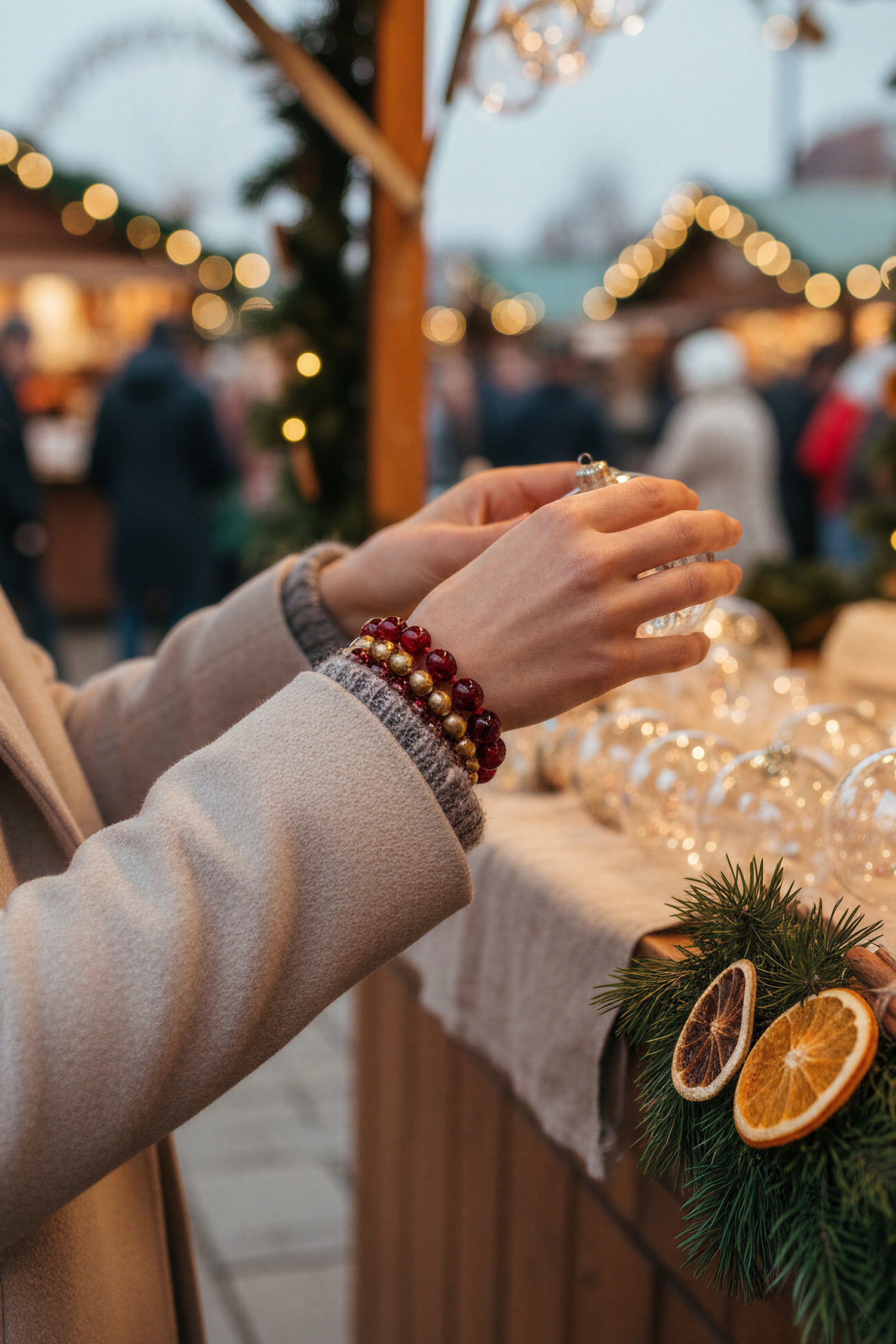 Armband-Set, weinrot marmoriert, 3-teilig