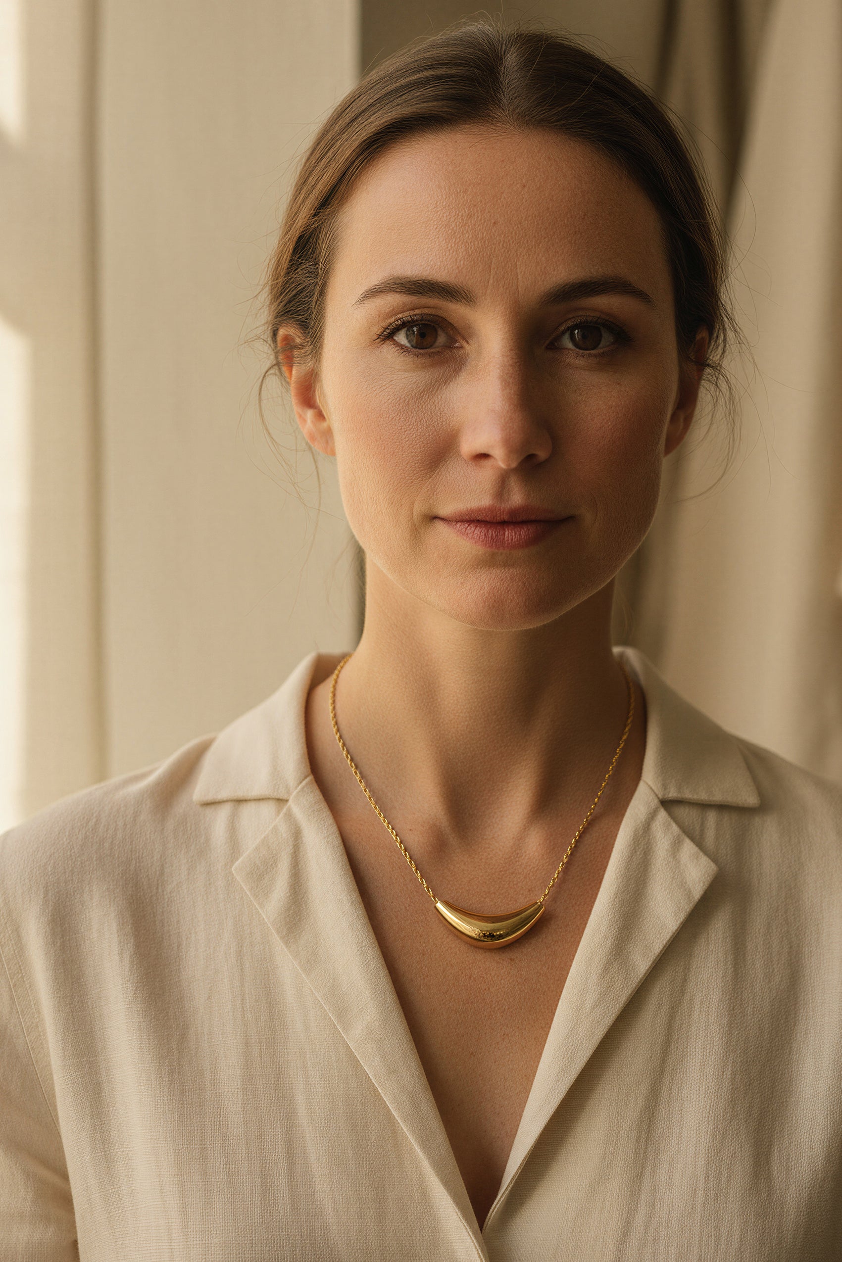 Goldene Horn-Kette aus Edelstahl