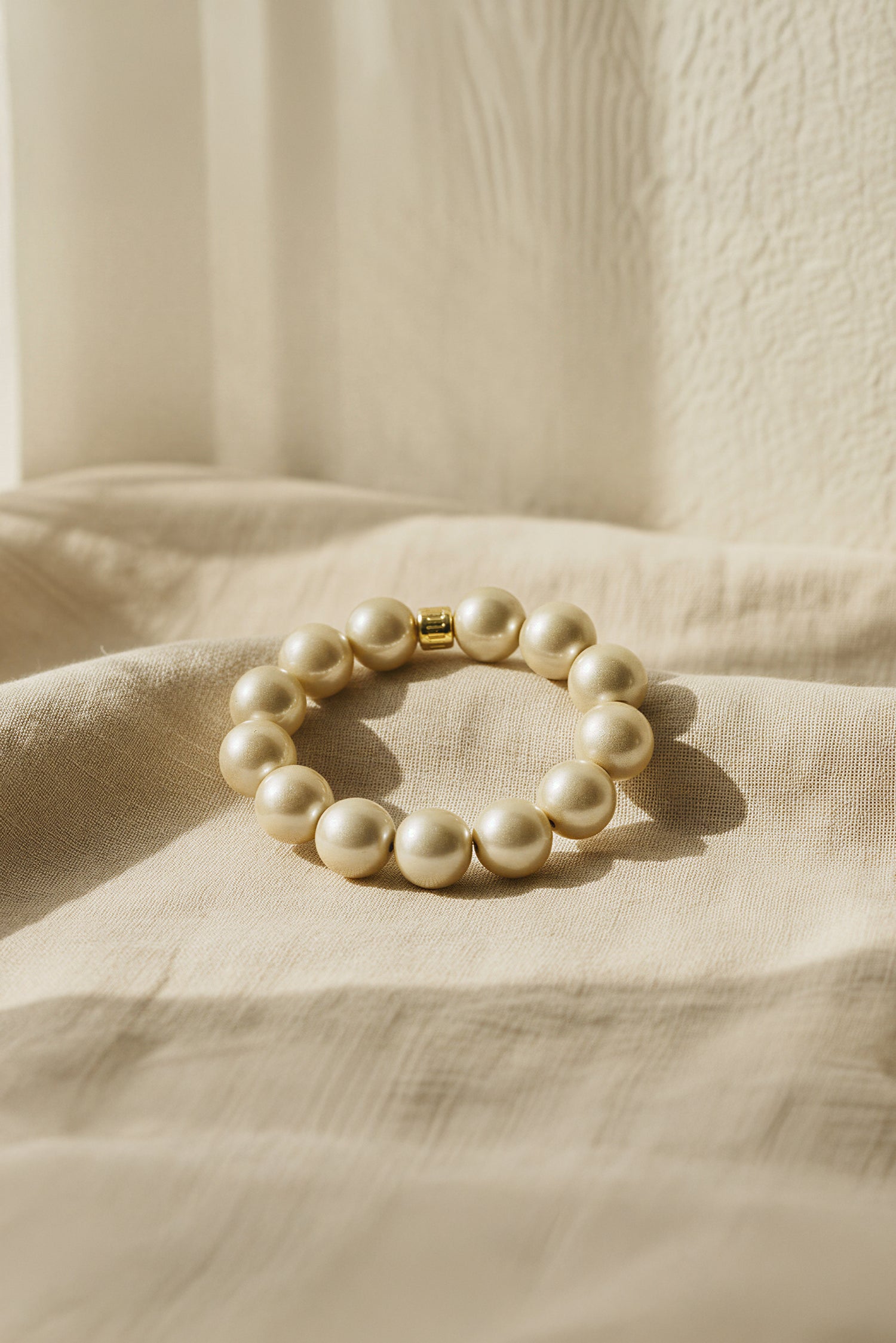 Perlenarmband, champagner