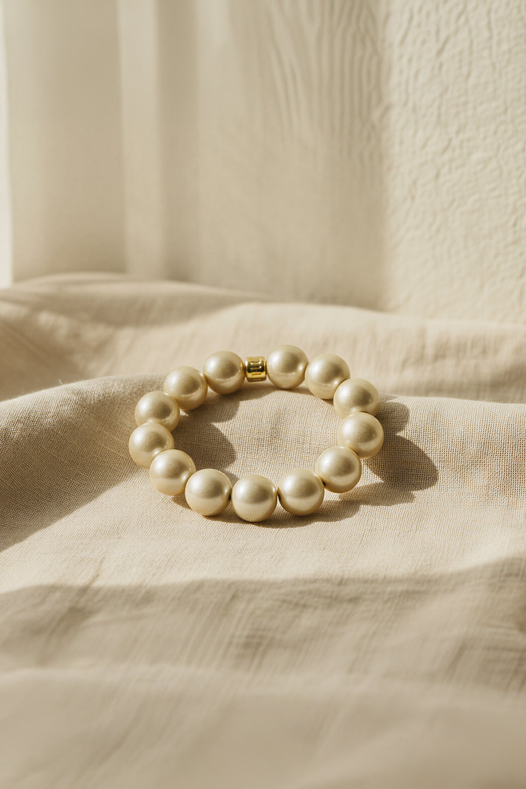 Perlenarmband, champagner