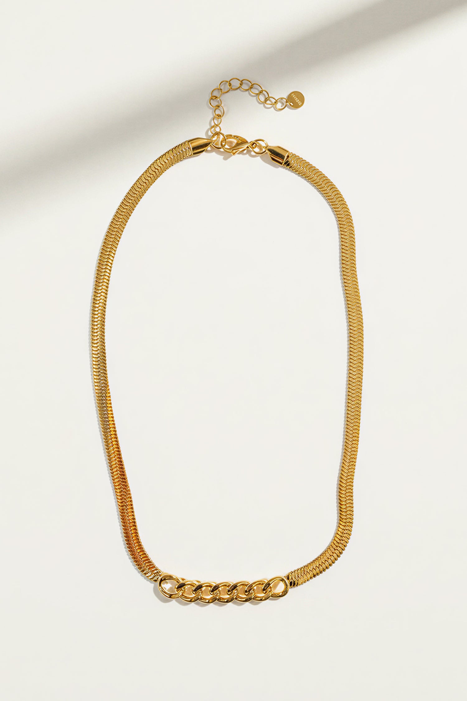 Kette Schlangenkette mit Ring-Elementen, gold