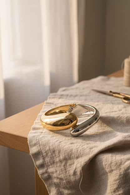 Armreif, gold und silber