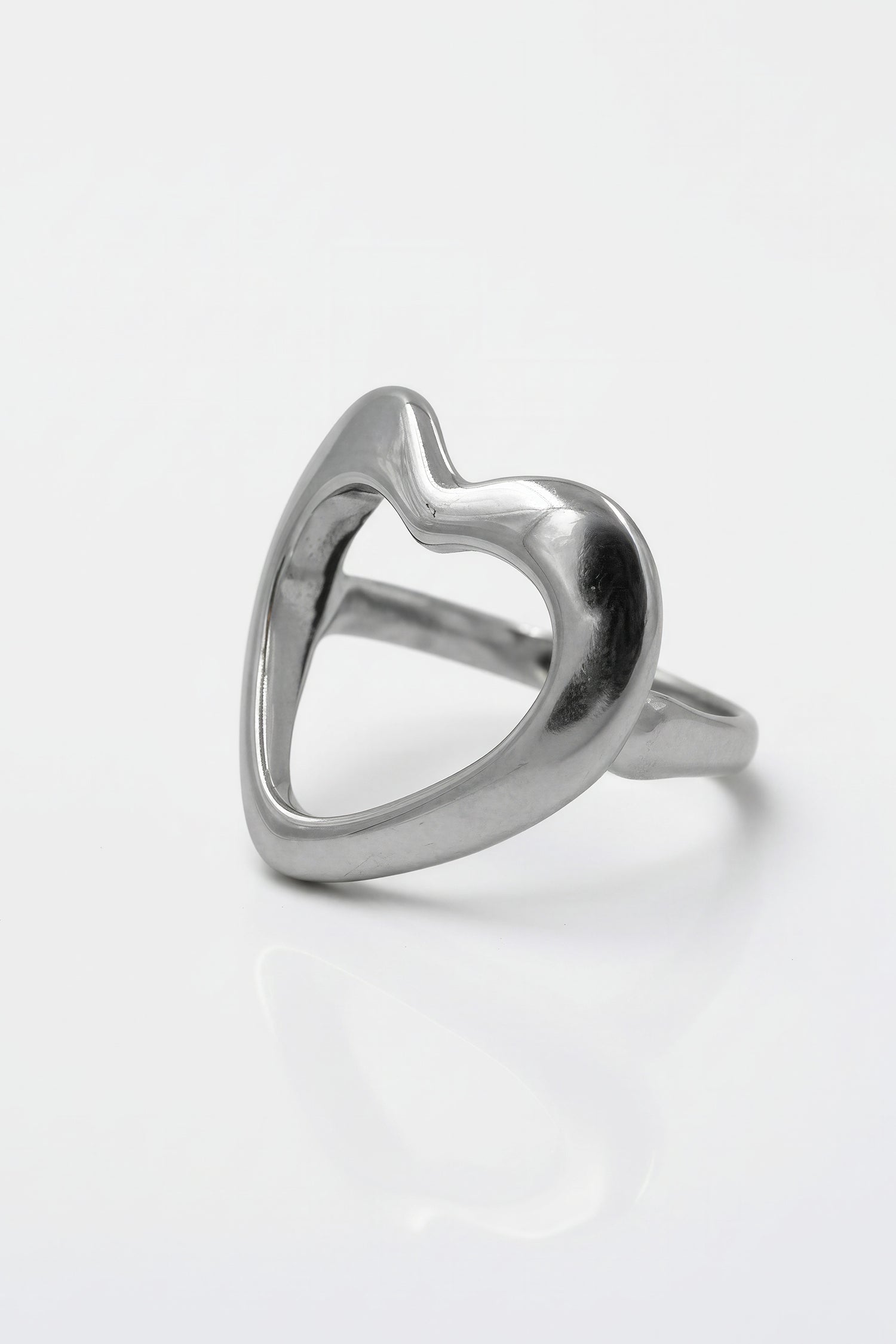 Offener Herz-Ring, silber