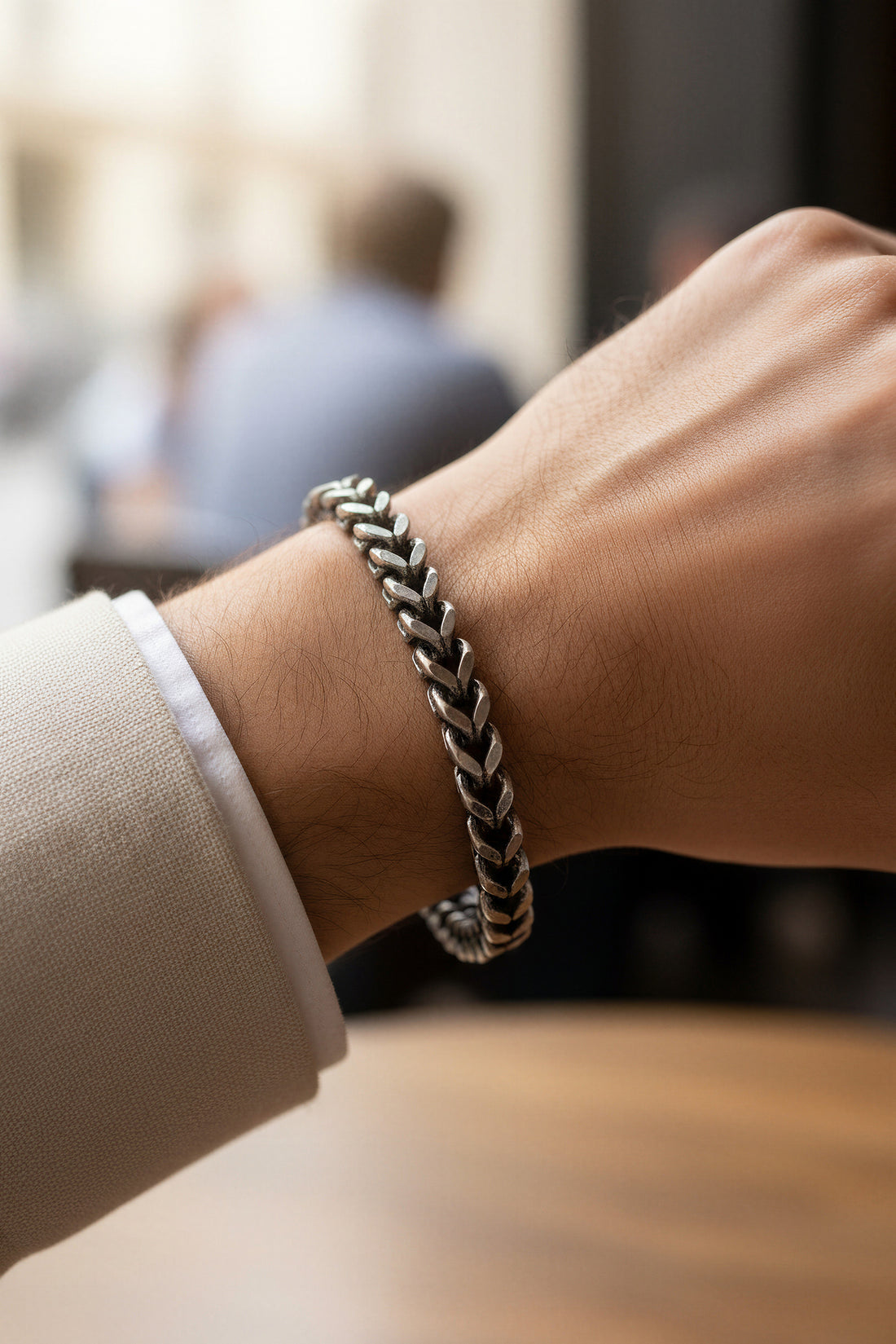 Panzerketten-Armband aus Edelstahl