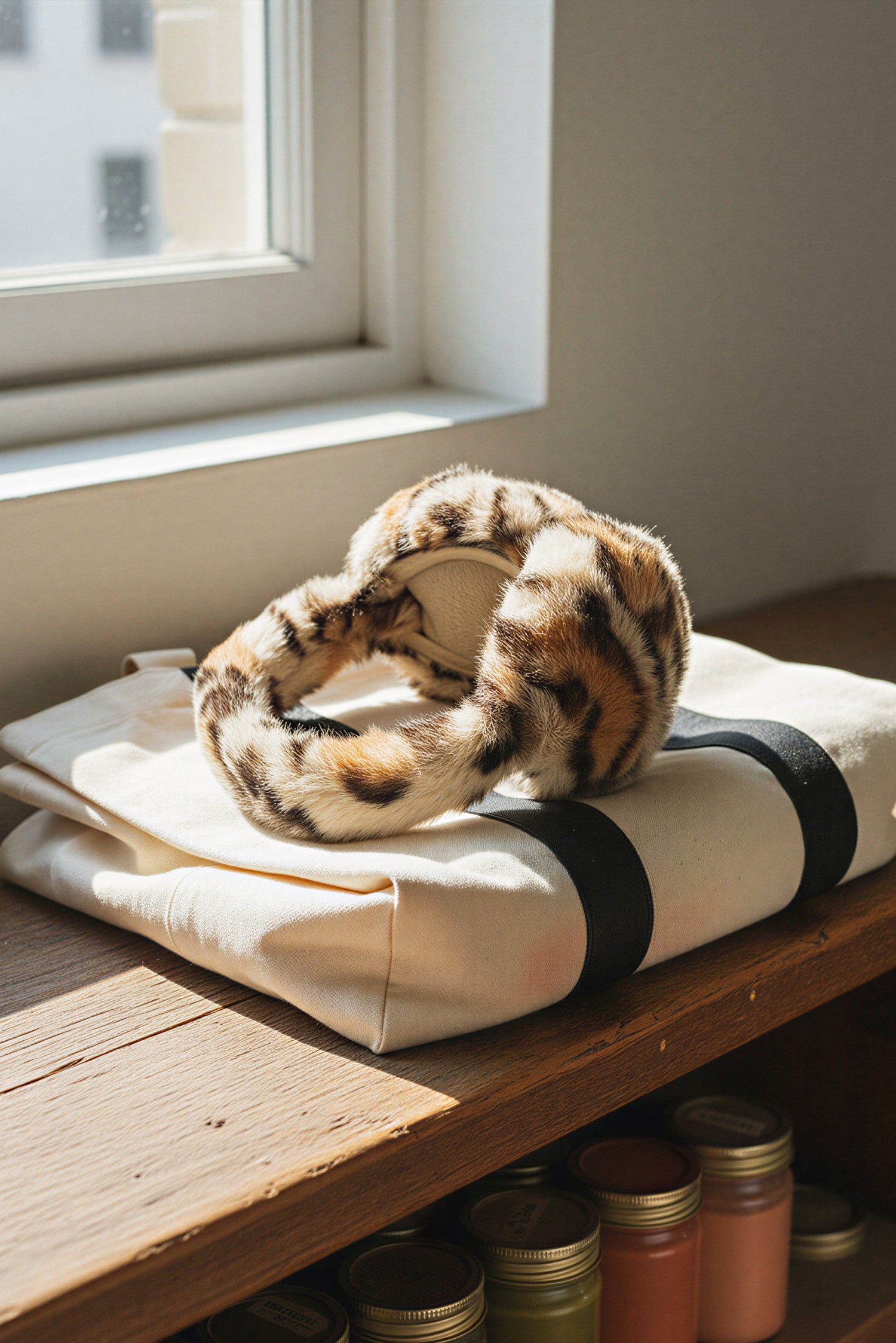 Flauschige Ohrenschützer in Leo-Optik