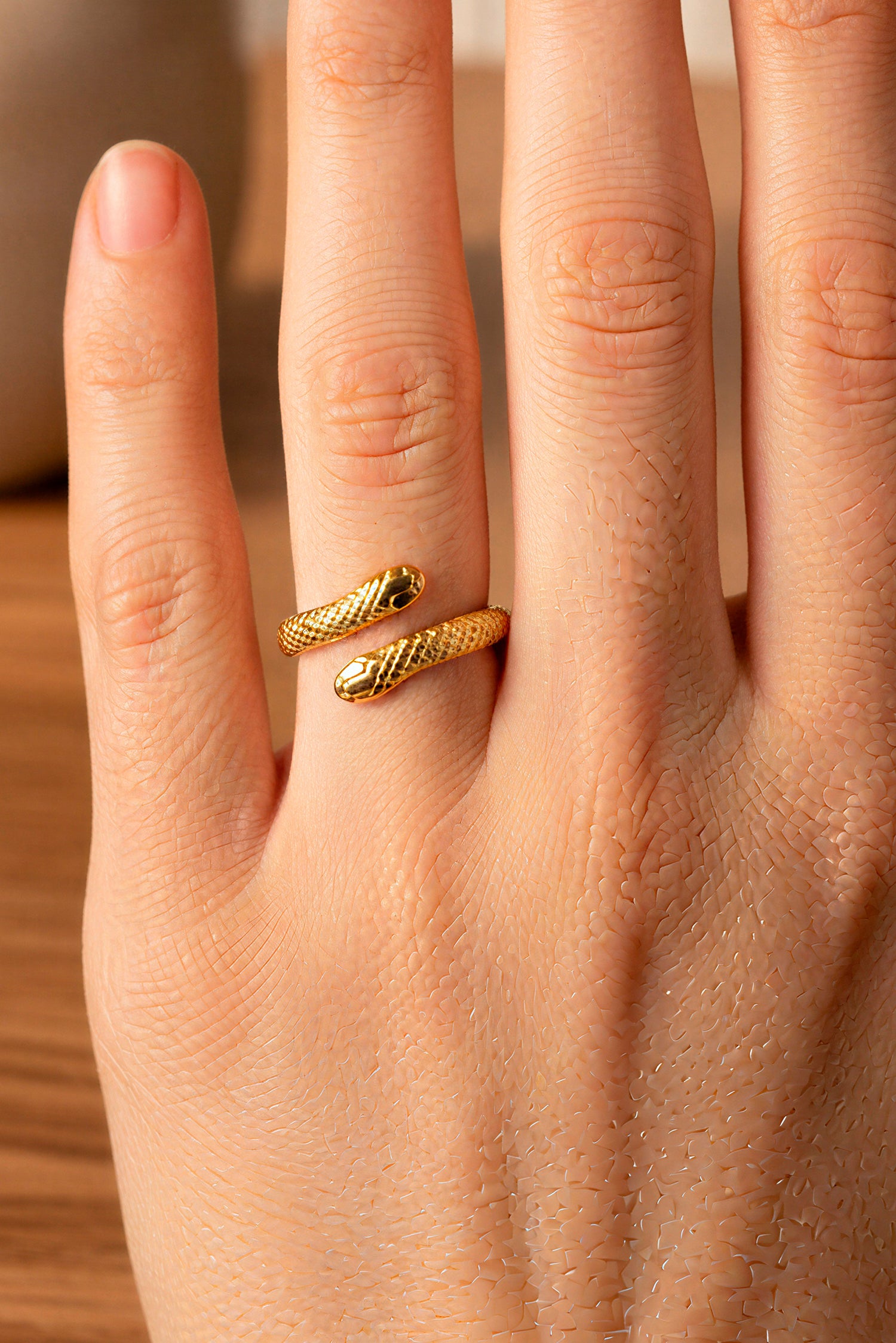 Edelstahlring in Goldoptik