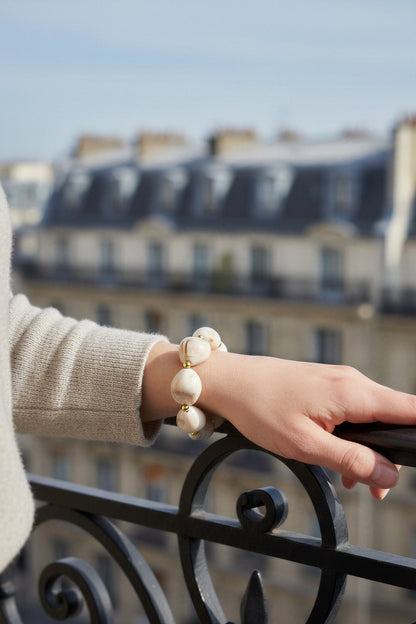 Perlenarmband in Marmoroptik