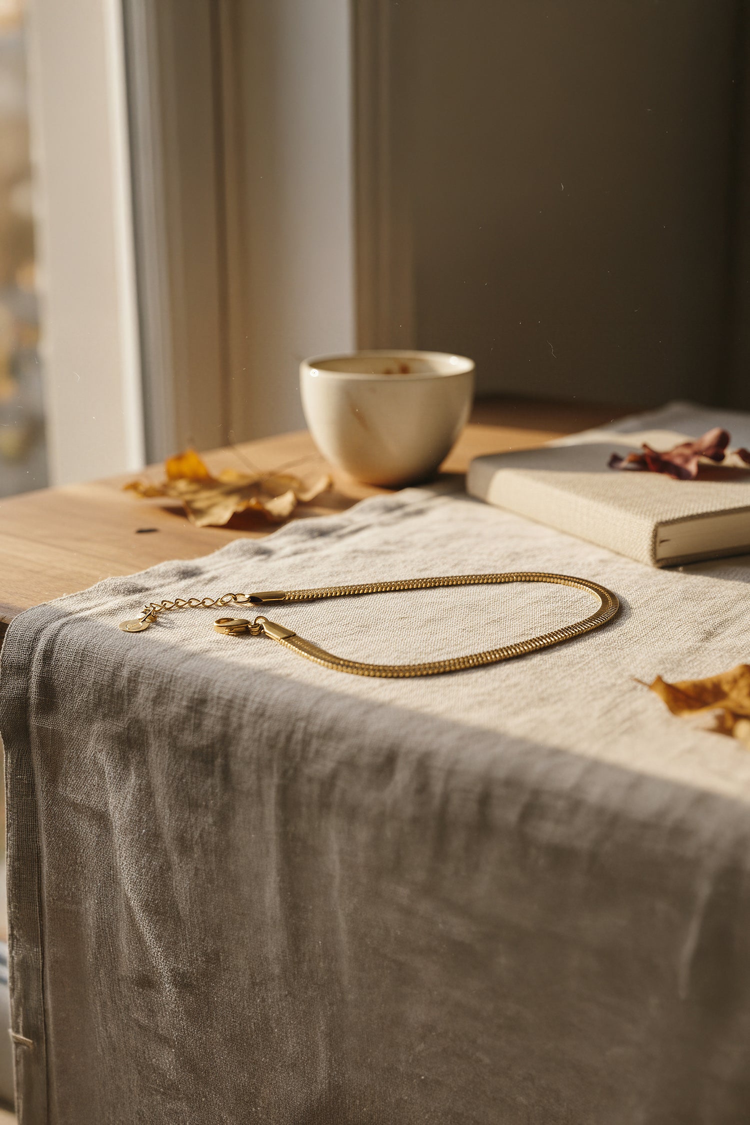 Schlangenketten-Armband aus Edelstahl in Gold