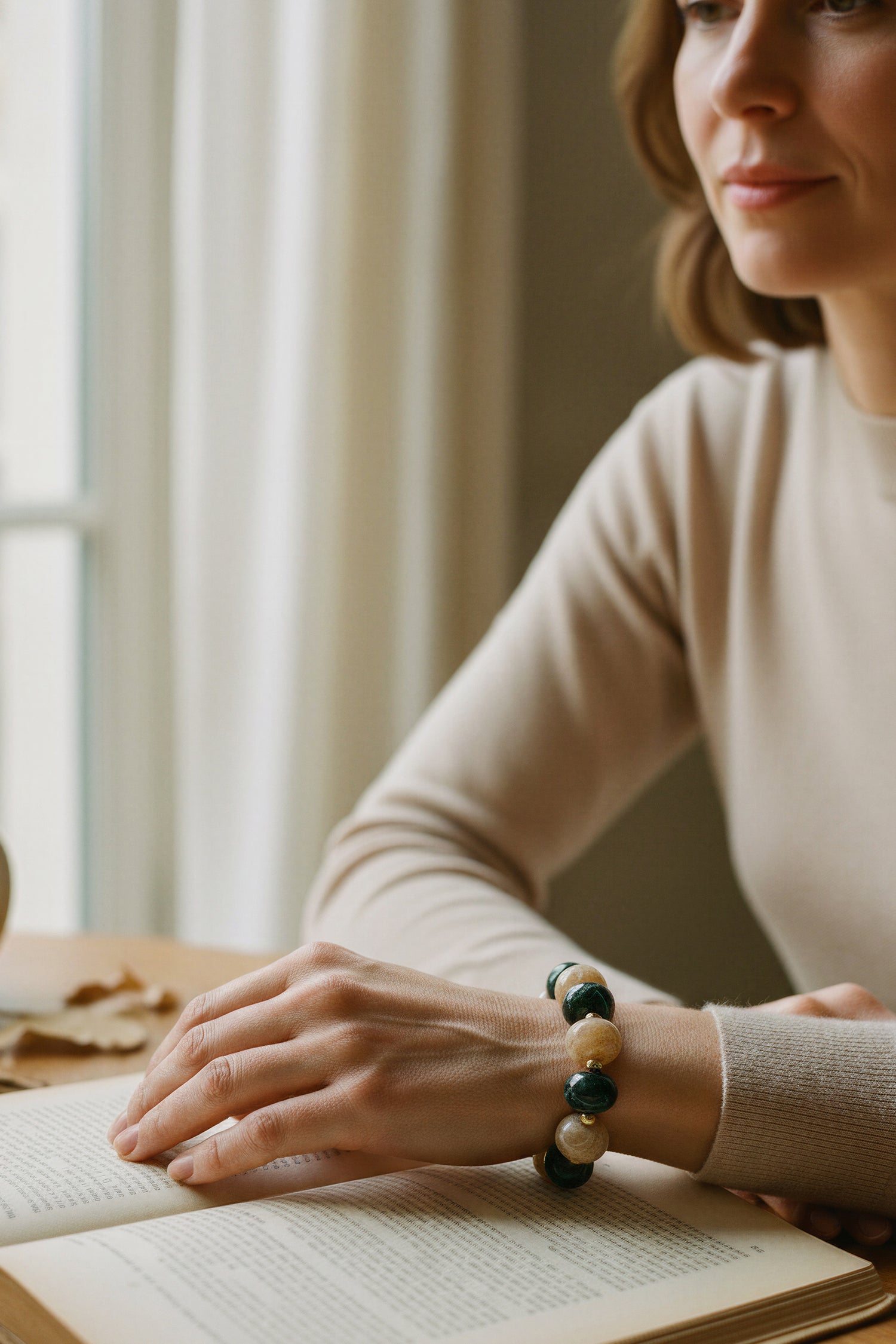 Marmoriertes Perlenarmband, zweifarbig