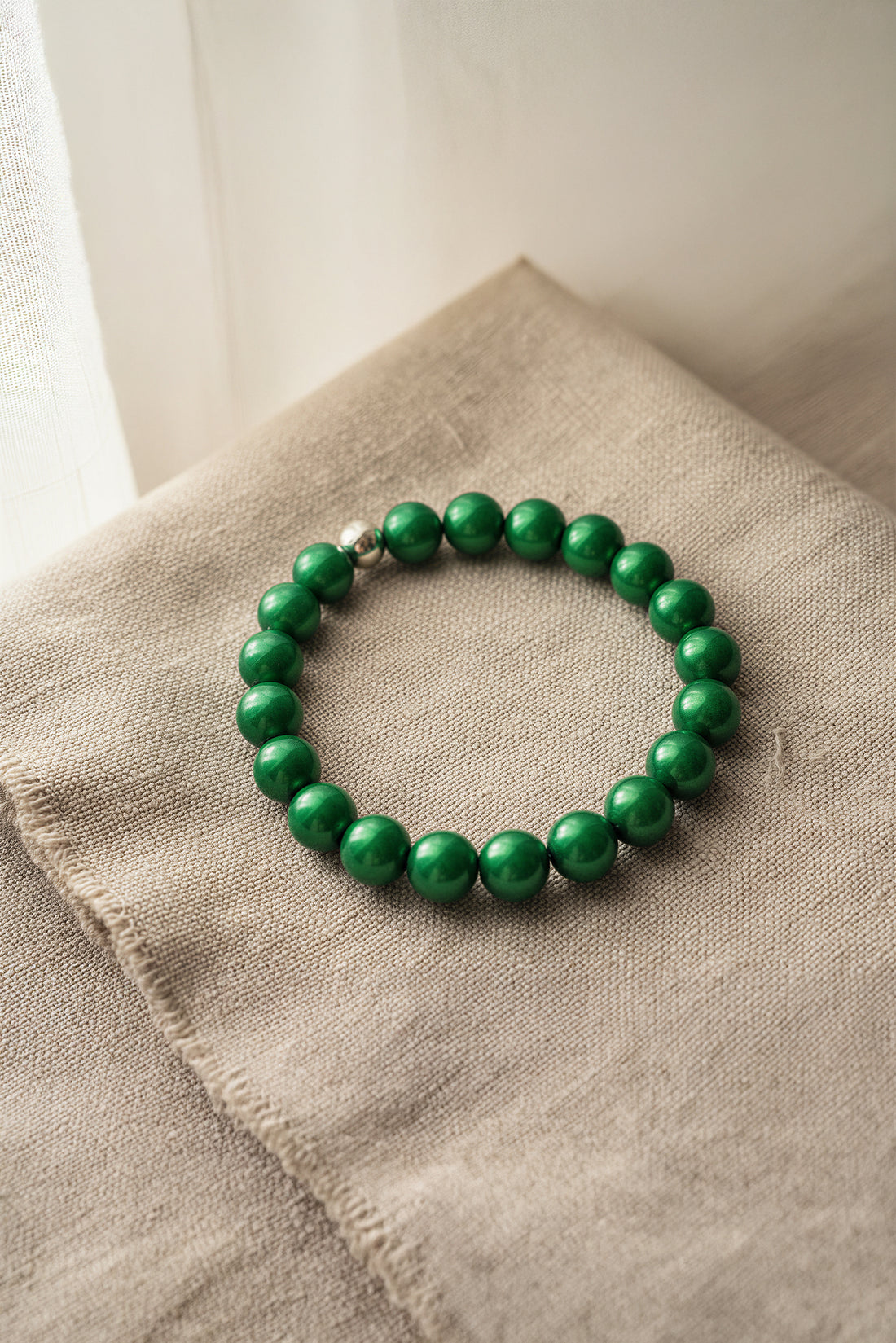 Perlenarmband, grün