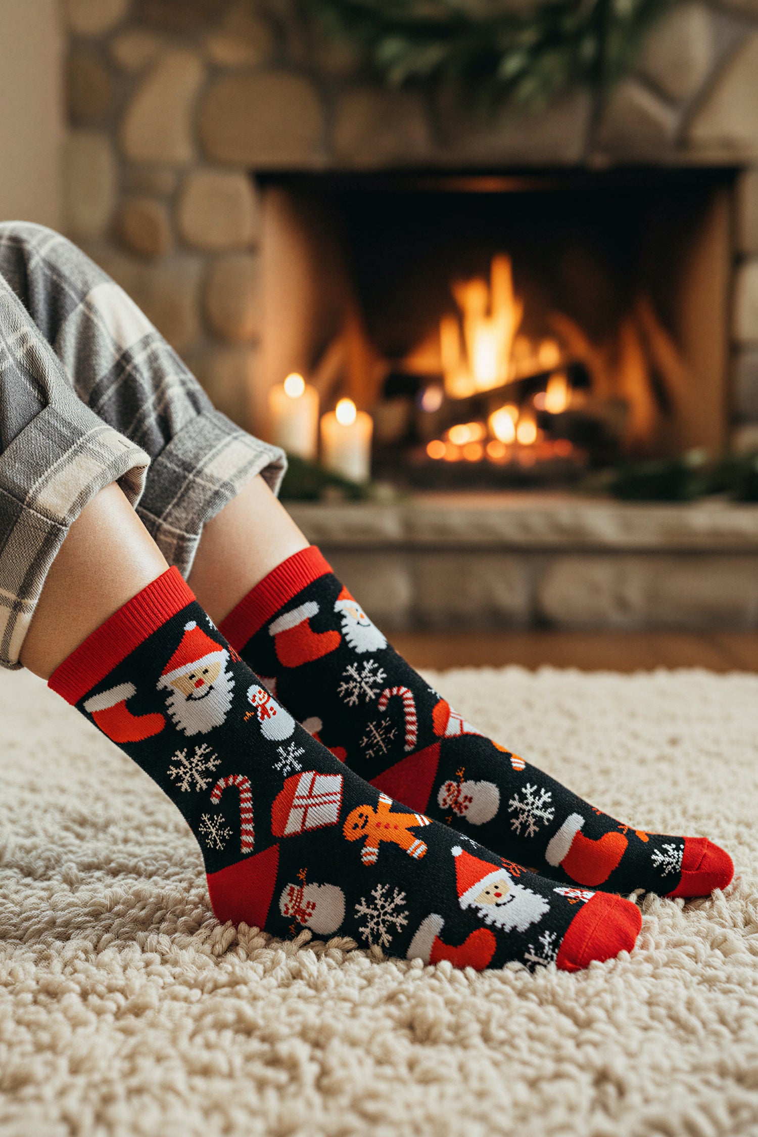 Socken mit Weihnachts-Motiven