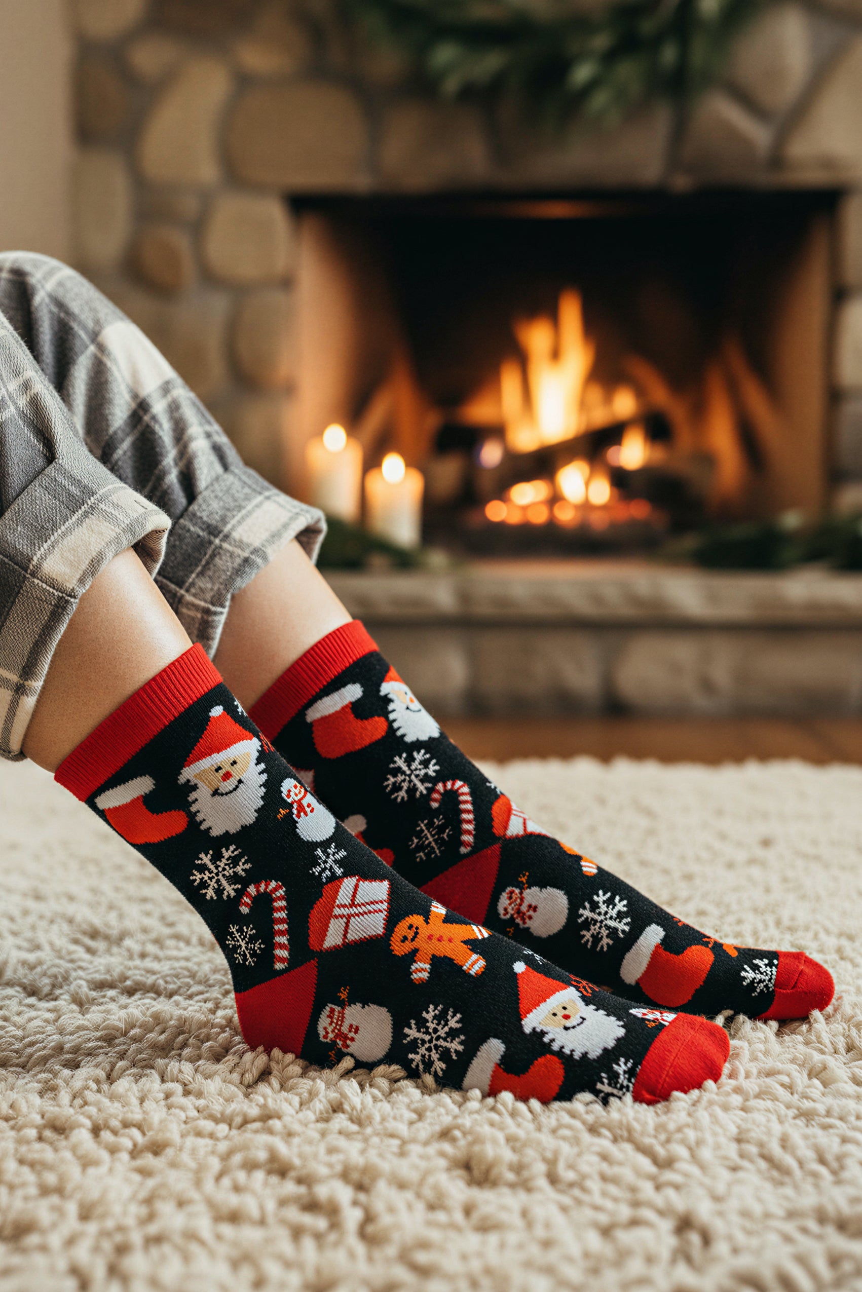 Socken mit Weihnachts-Motiven